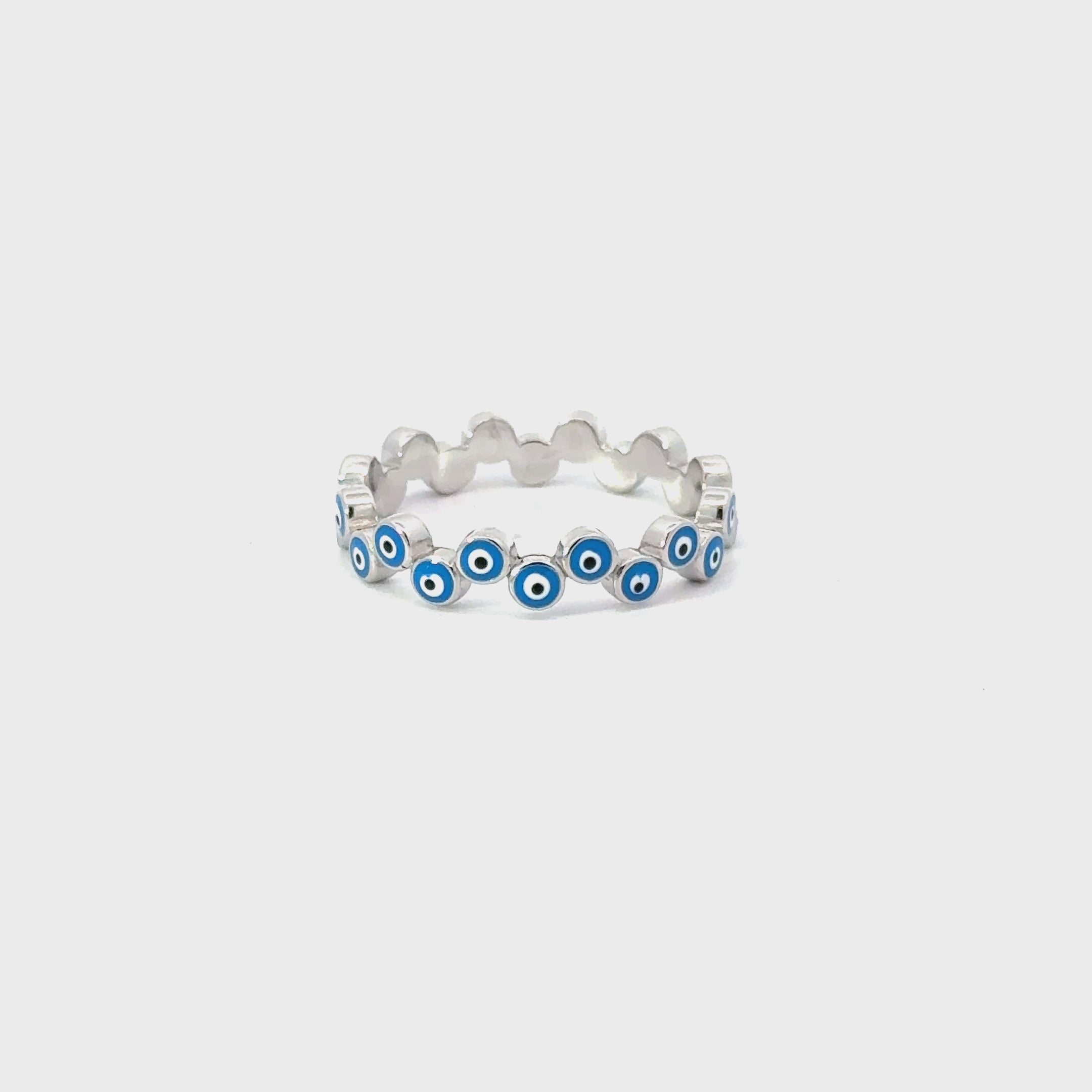 Light Blue Evil Eye Ring