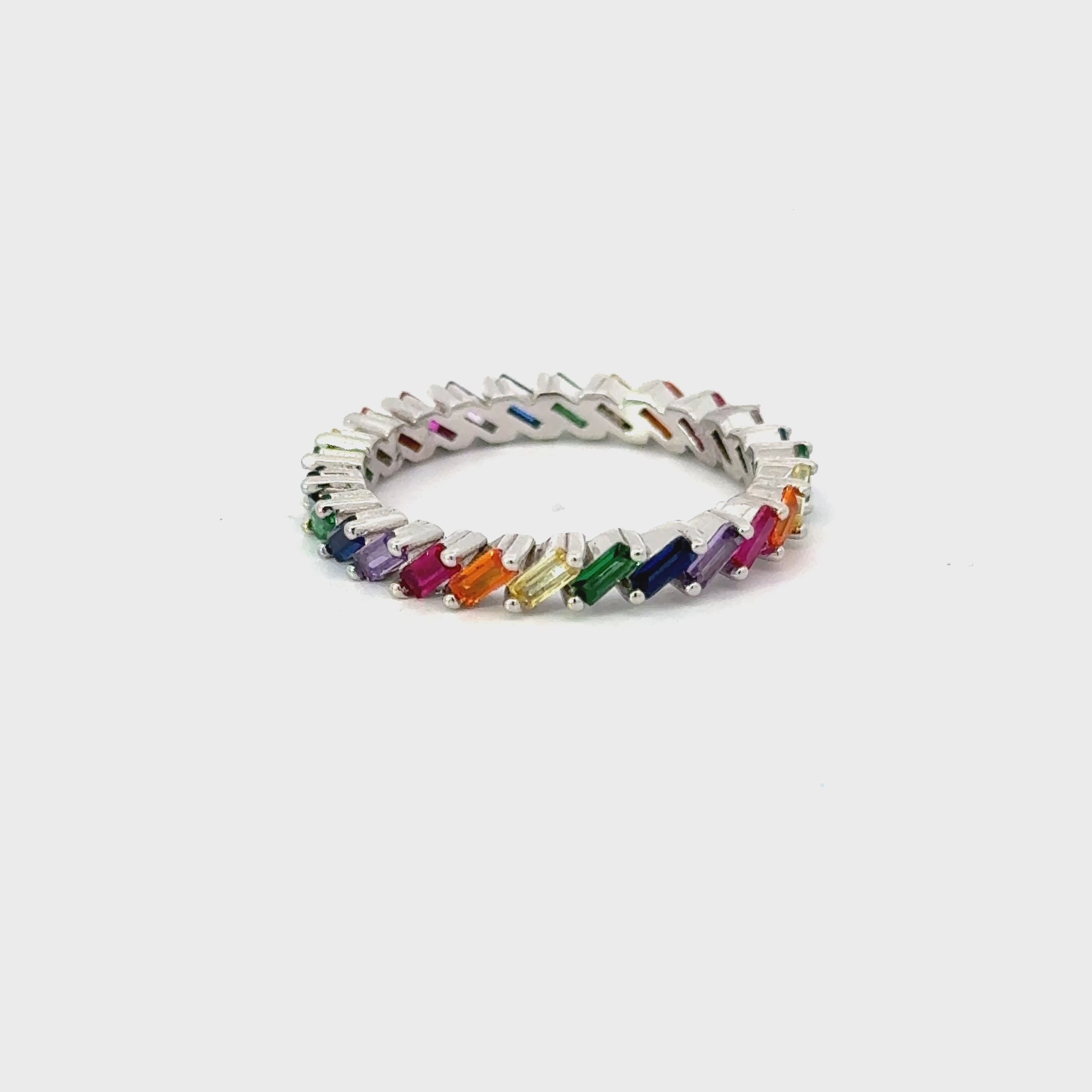 Multi Colored Cubic Zirconia Ring