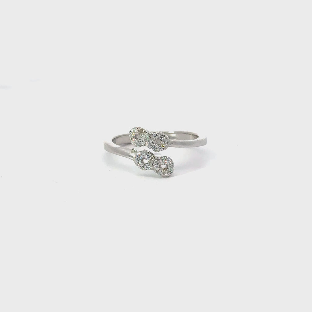 DOUBLE INFINITY WHITE CUBIC ZIRCONIA STERLING SILVER RING