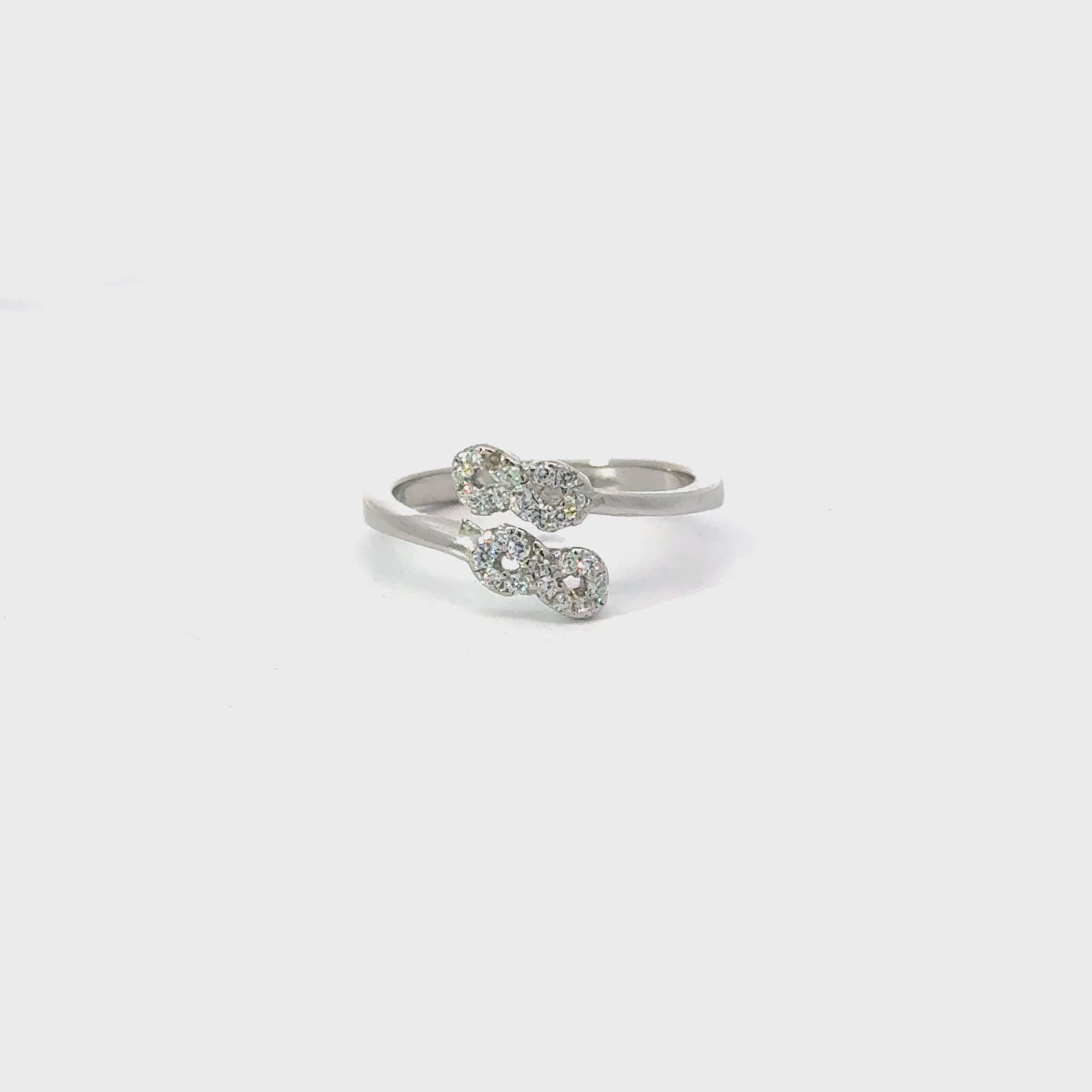 DOUBLE INFINITY WHITE CUBIC ZIRCONIA STERLING SILVER RING