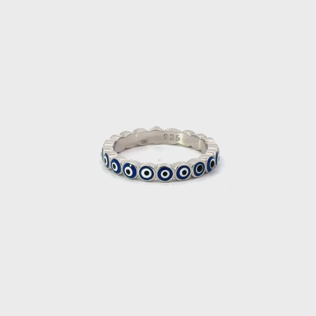 Dark Blue Evil Eye Ring