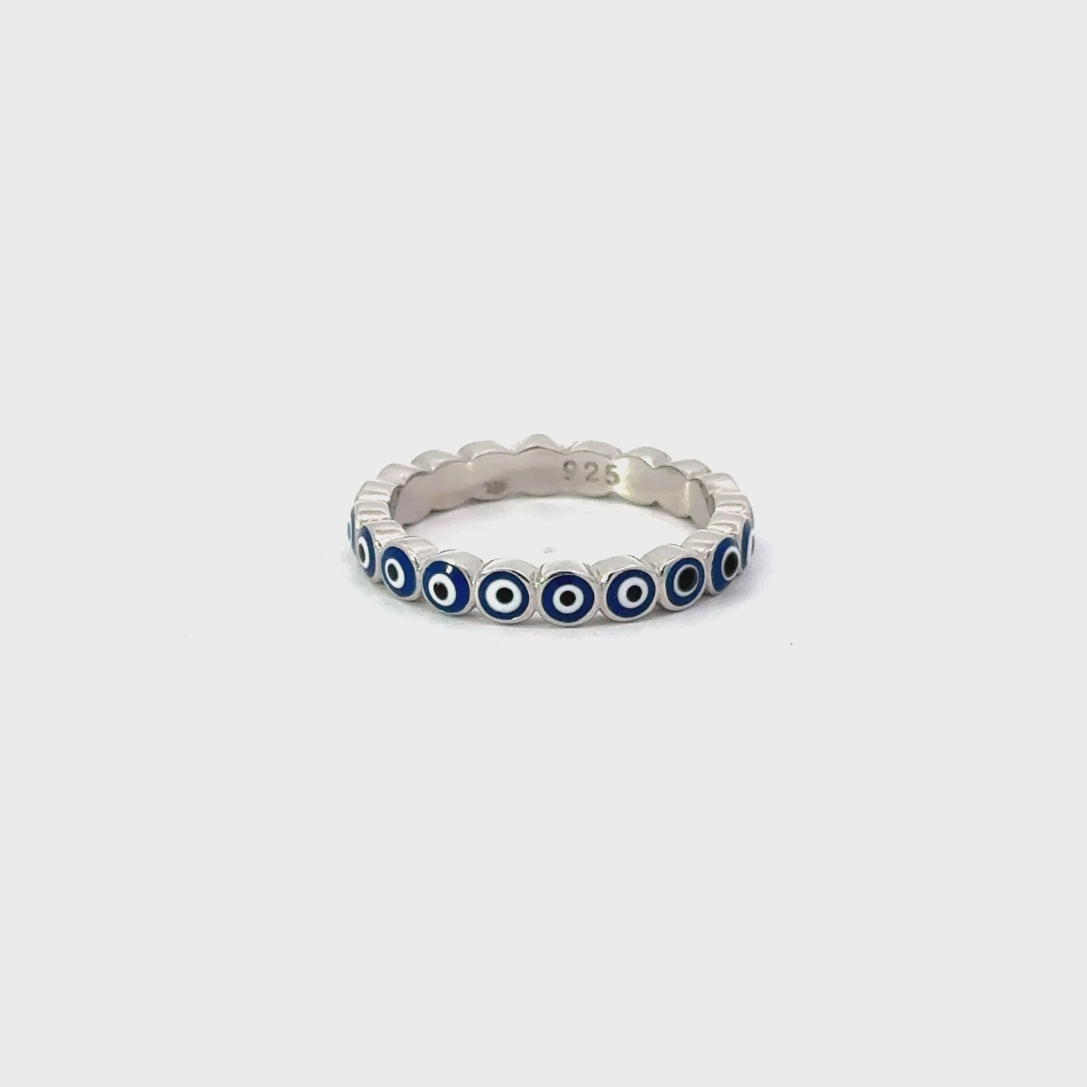 Dark Blue Evil Eye Ring