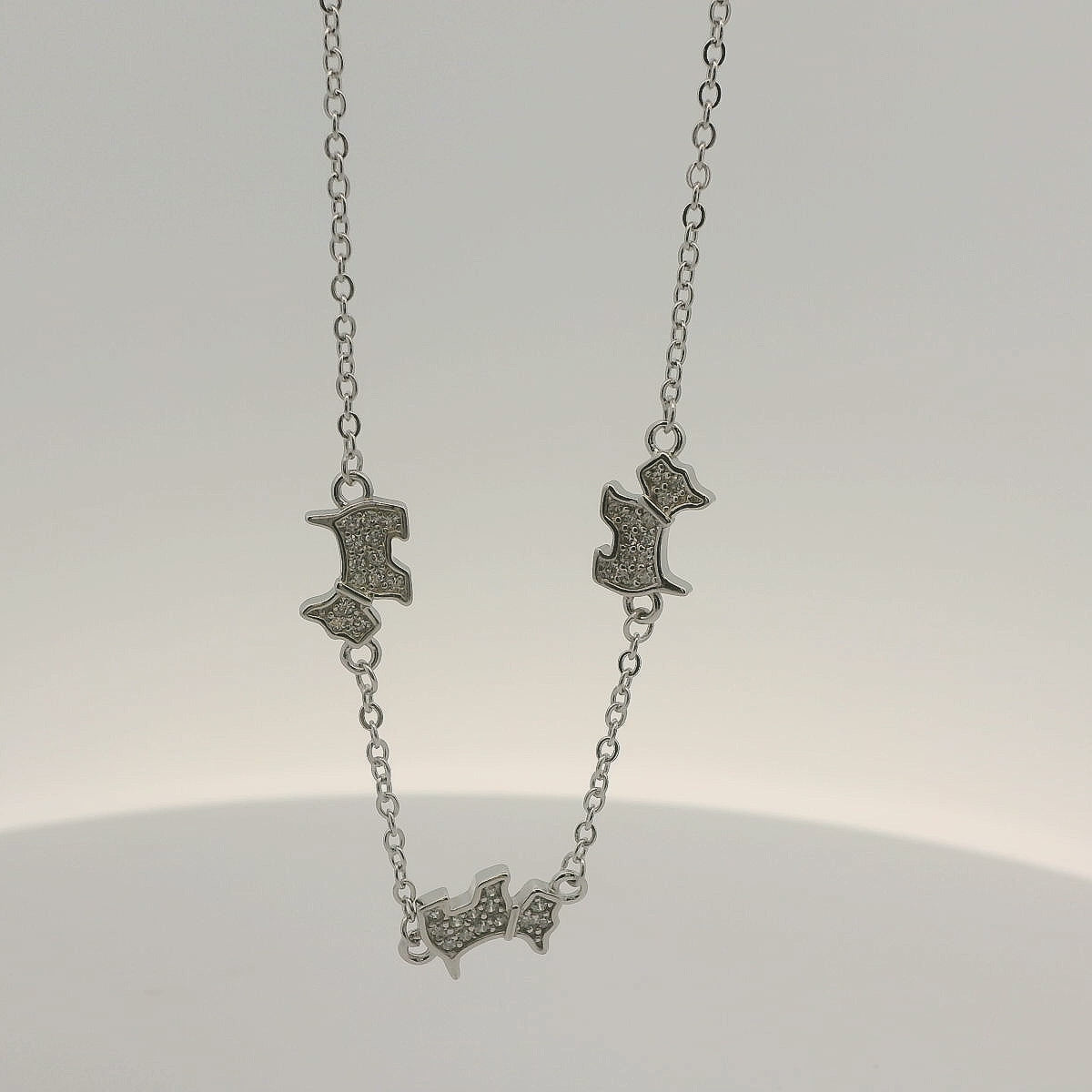 STERLING SILVER CZ DOGS BRACELET
