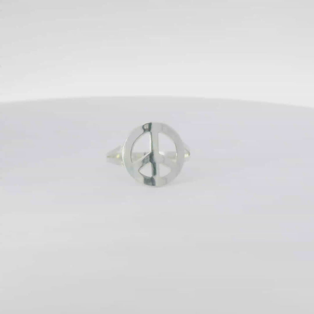 Peace Sign Sterling Silver Ring