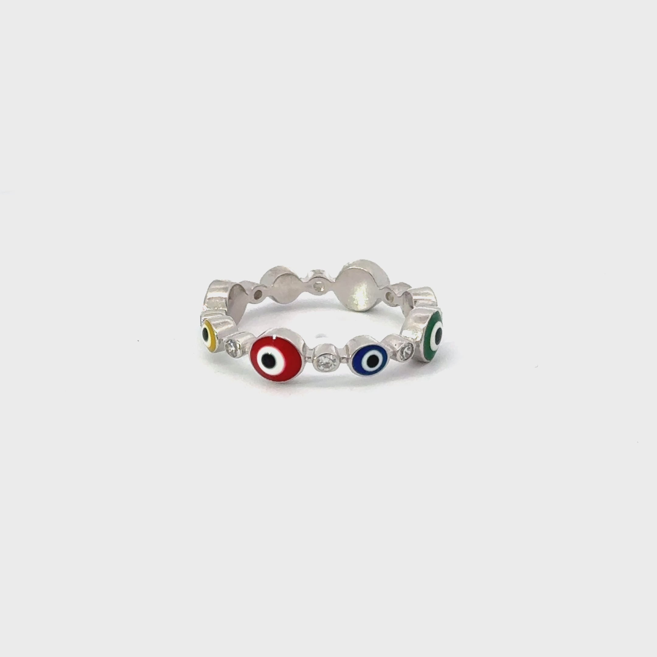 Multi Colored Evil Eye Ring