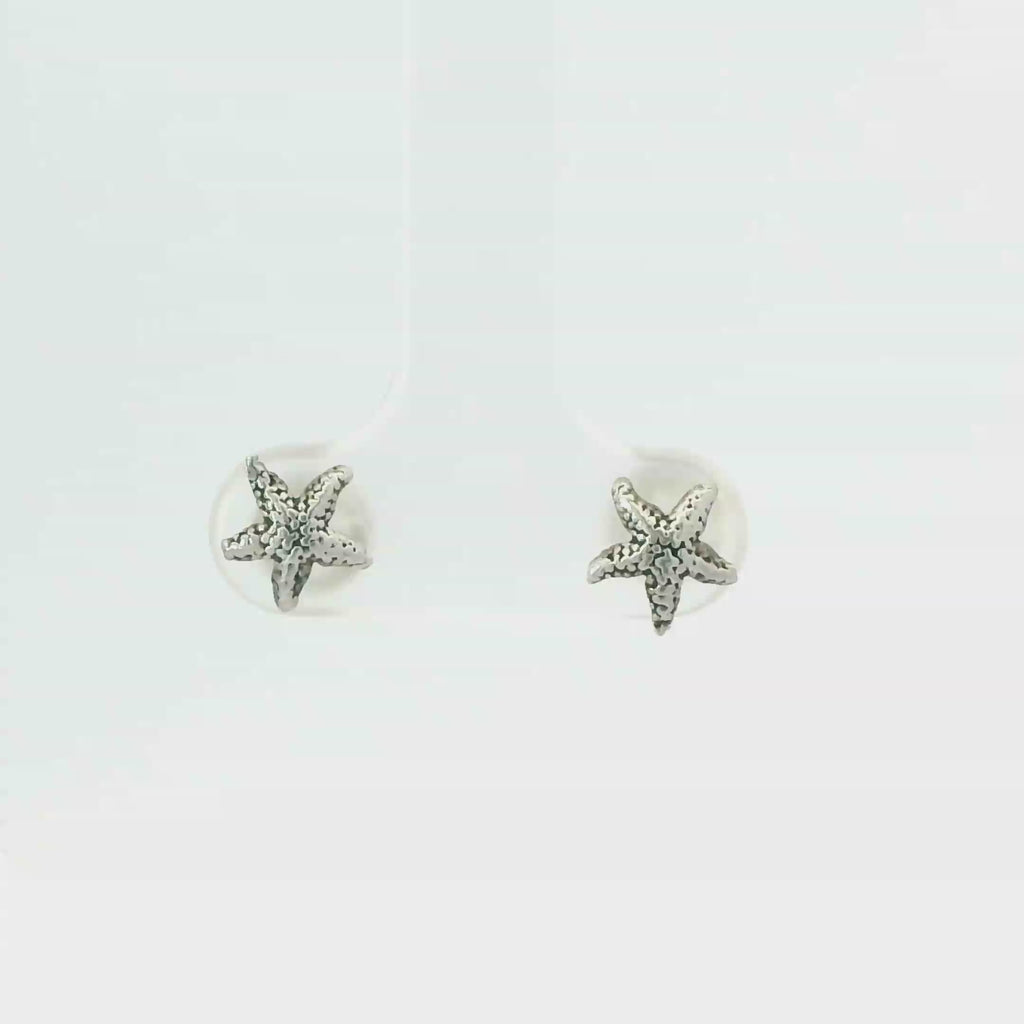 TINY STARFISH STERLING SILVER EARRINGS