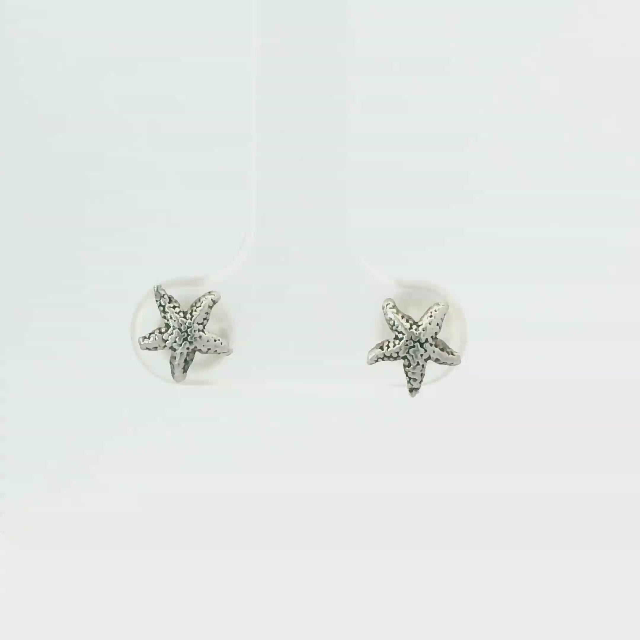 TINY STARFISH STERLING SILVER EARRINGS