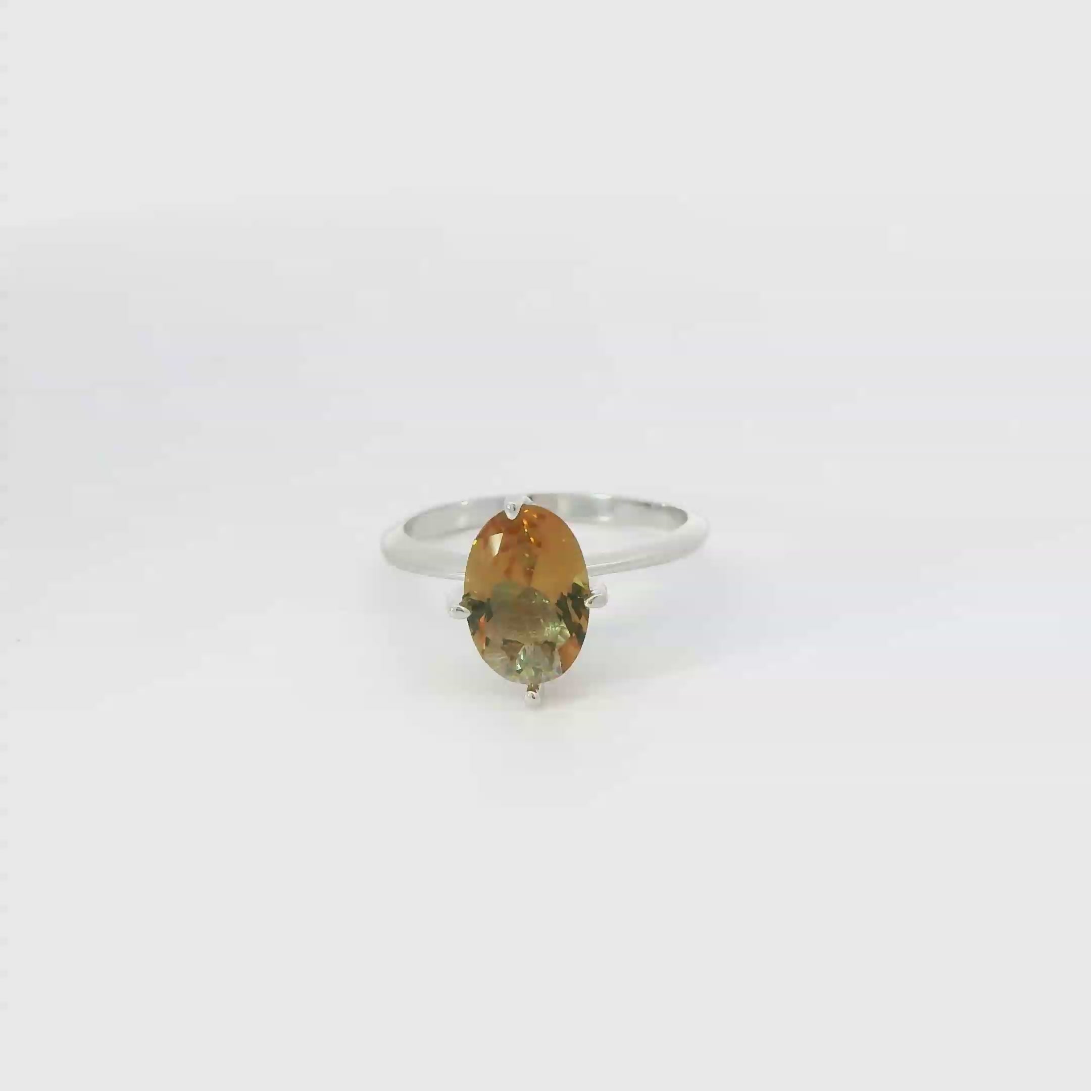 ZULTANITE COLOR CHANGING CZ RING, STERLING SILVER  (OVAL SHAPE)