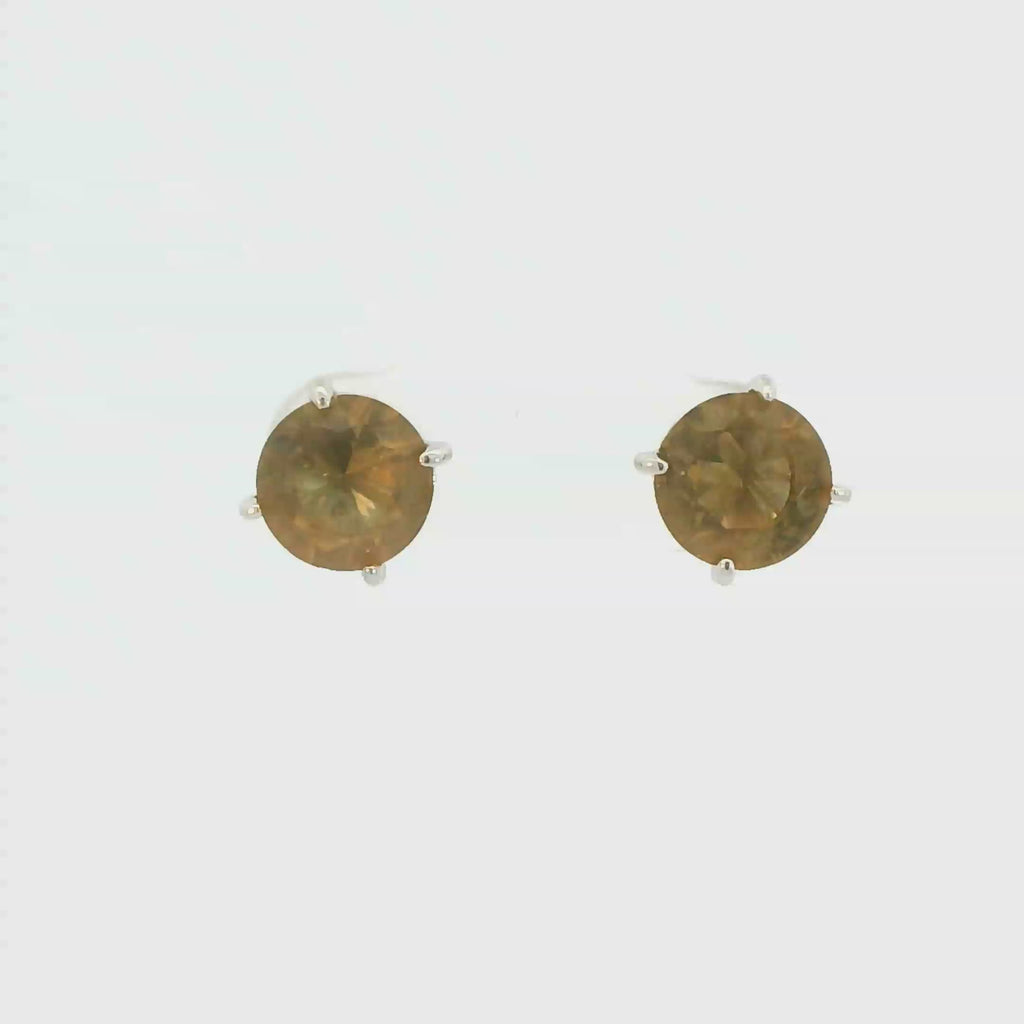 ZULTANITE COLOR CHANGING STERLING SILVER EARRINGS (ROUND)