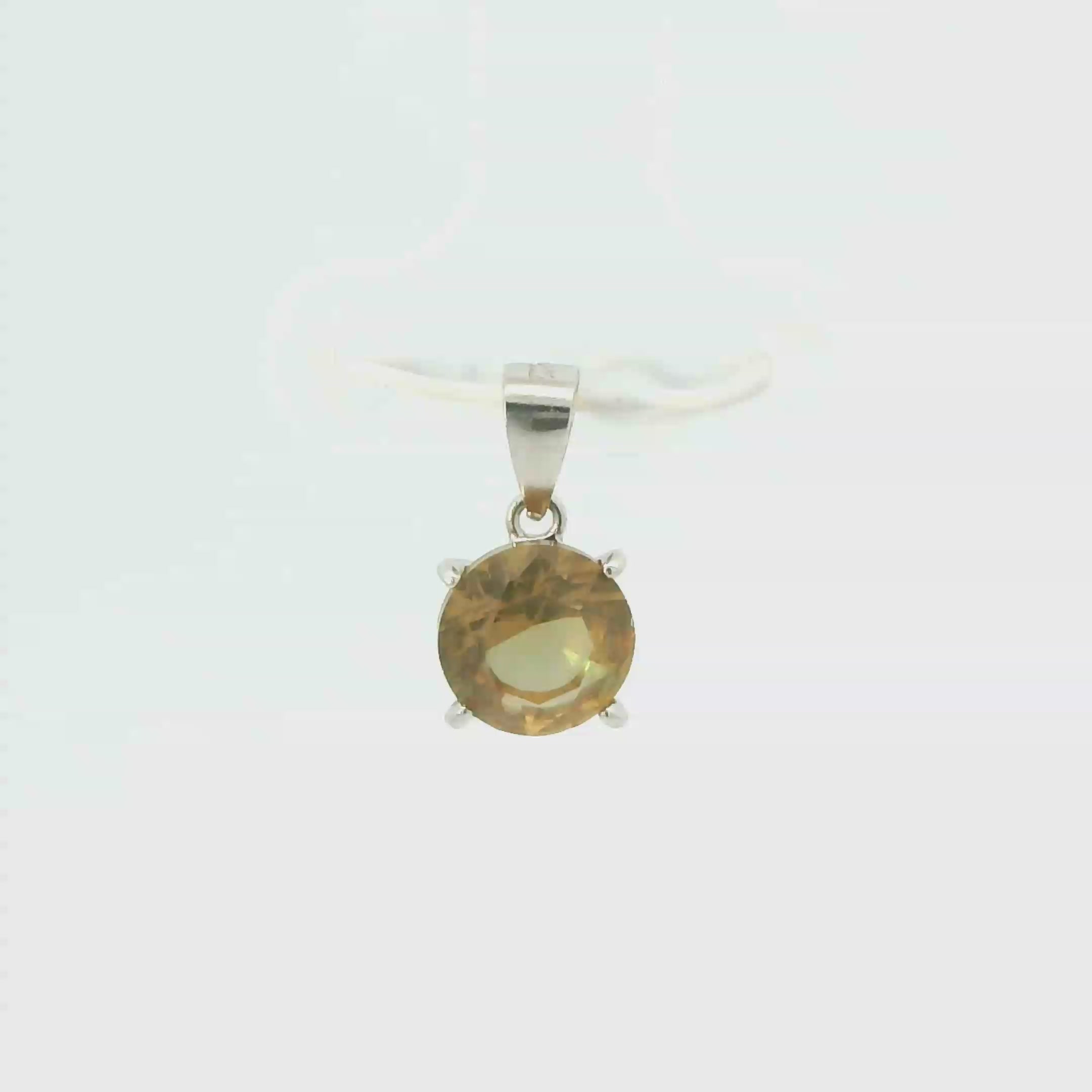 ZULTANITE COLOR CHANGING CUBIC ZIRCONIA STERLING SILVER PENDANT (ROUND)