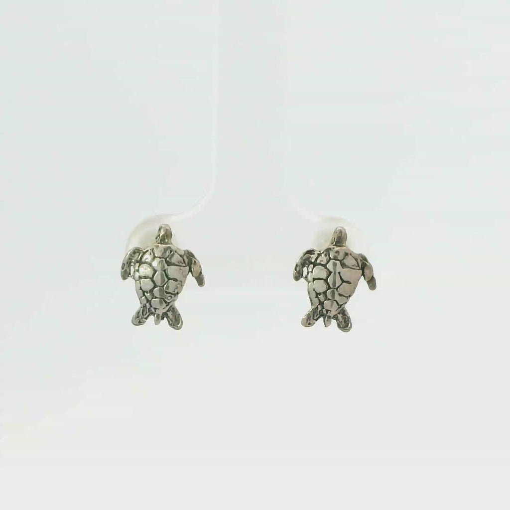 TINY TURTLE STERLING SILVER EARRINGS