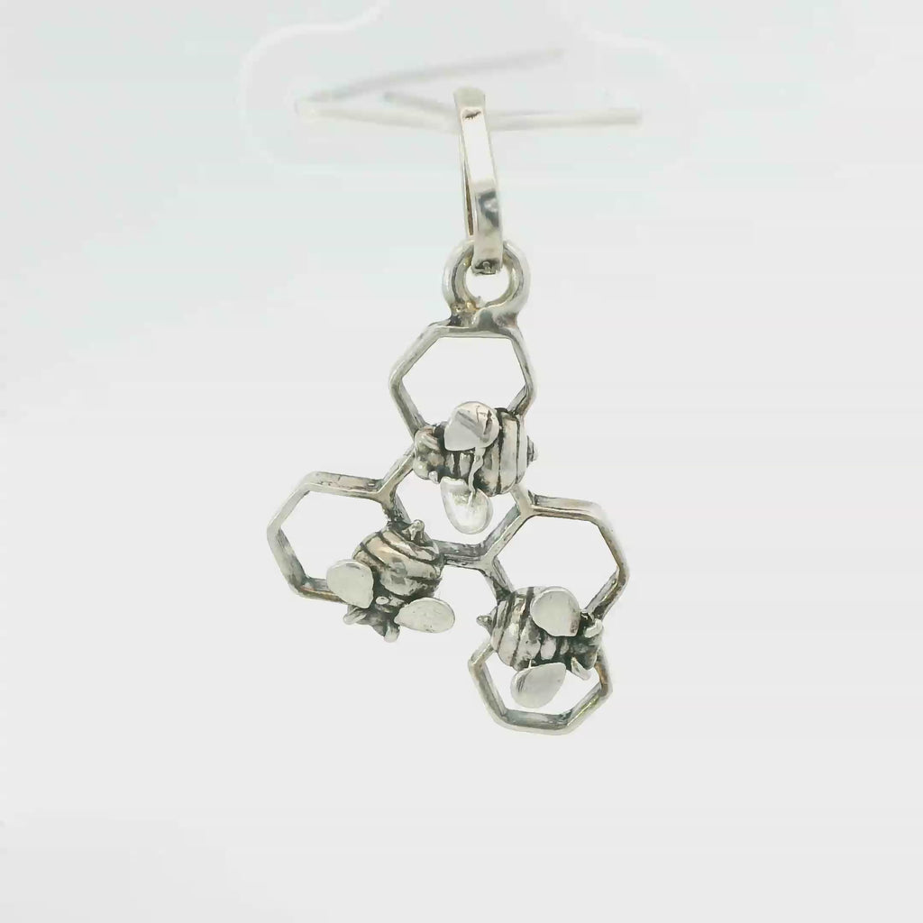 HONEY COMB (BEES) STERLING SILVER PENDANT