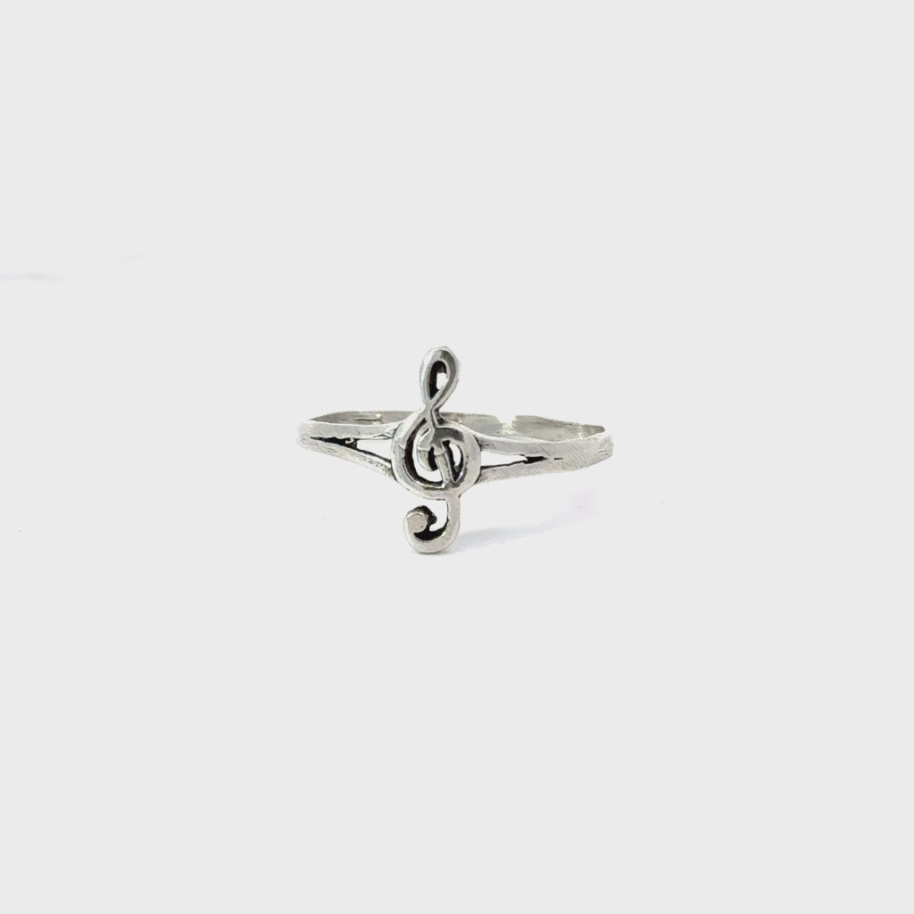 TREBLE CLEF STERLING SILVER RING