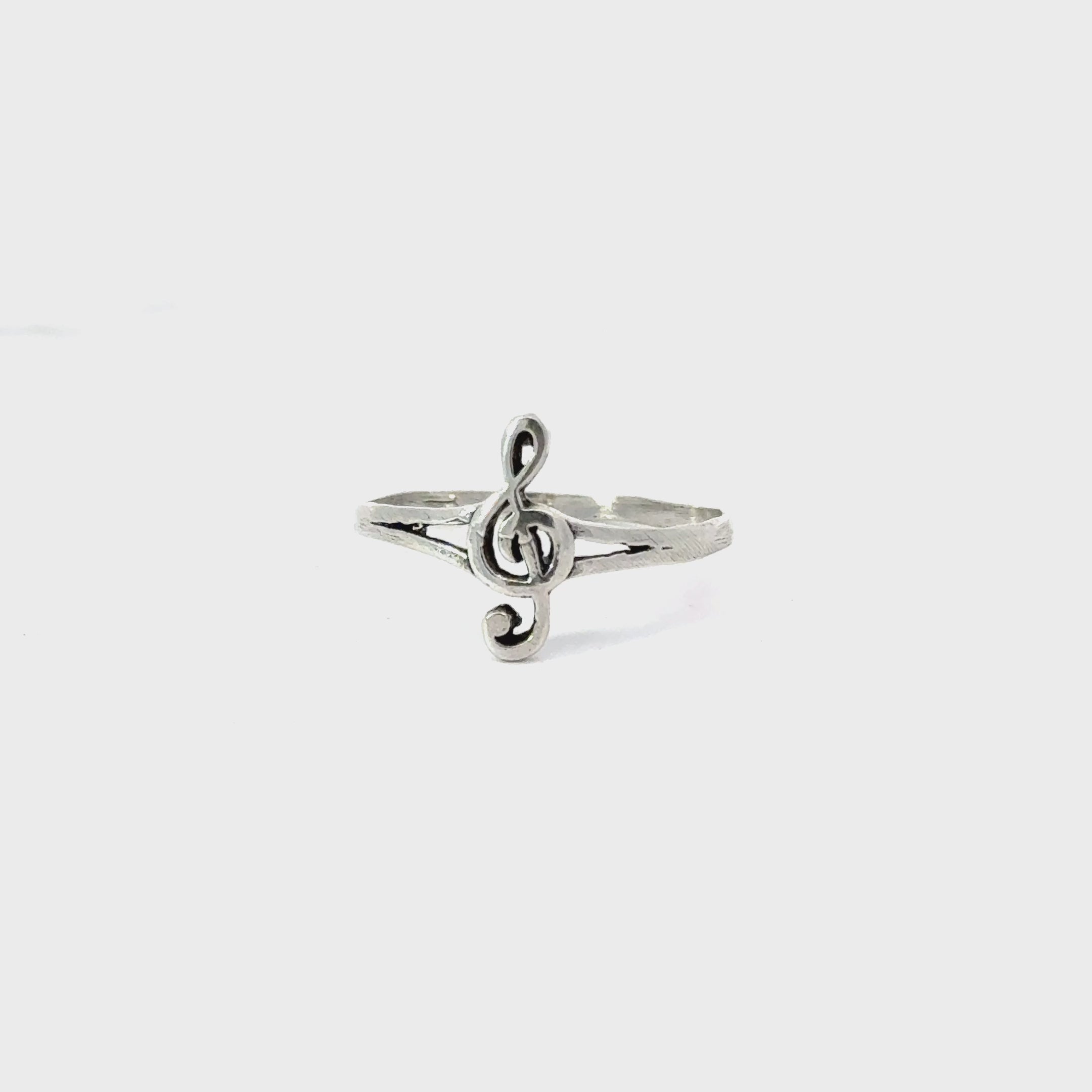 TREBLE CLEF STERLING SILVER RING