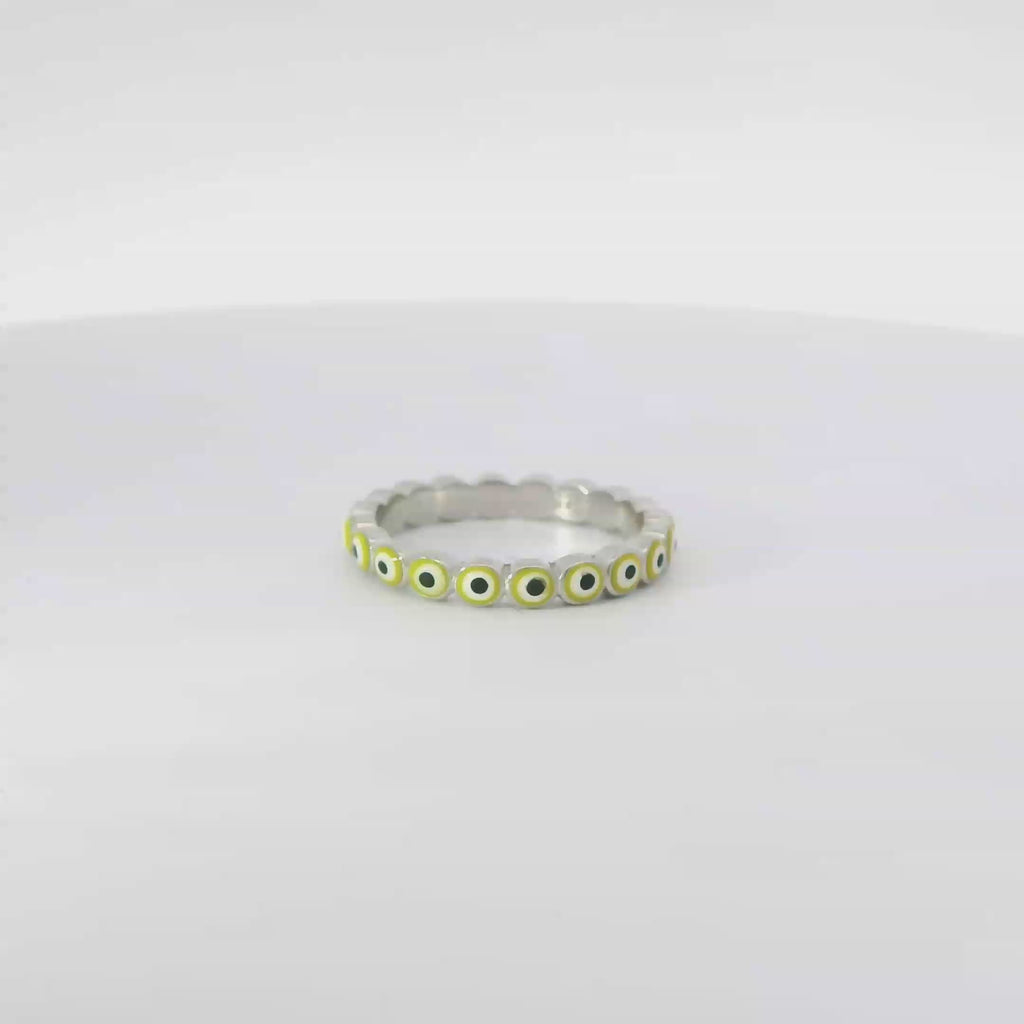 Yellow Evil Eye ring