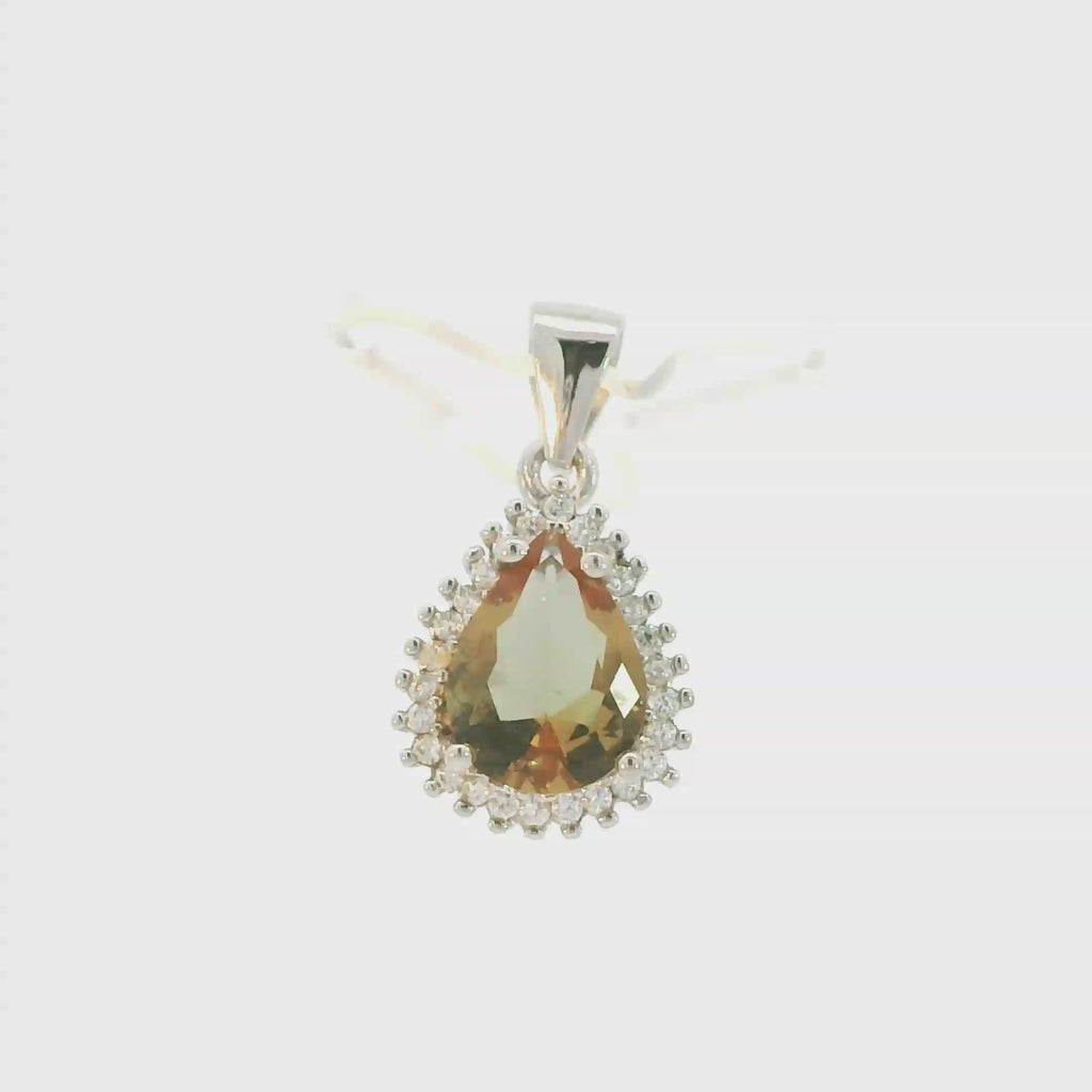 ZULTANITE PENDANT, CUBIC ZIRCONIA STERLING SILVER,T(OVAL PEAR)