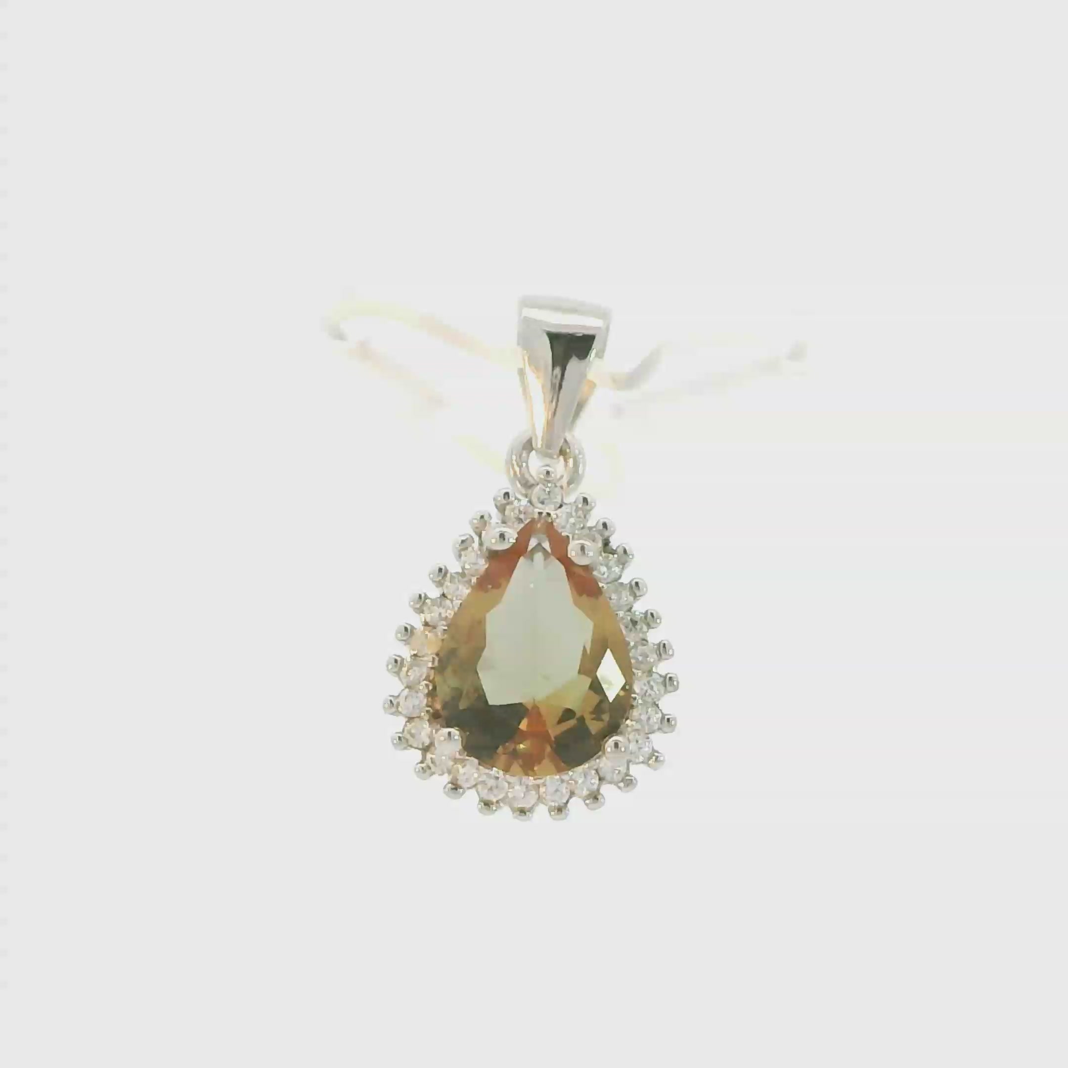 ZULTANITE PENDANT, CUBIC ZIRCONIA STERLING SILVER,T(OVAL PEAR)