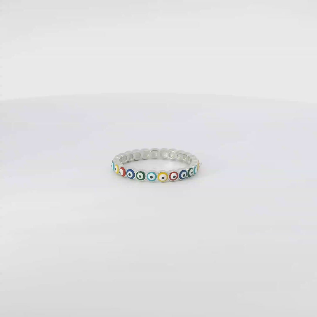 Multi-Colored Evil Eye ring