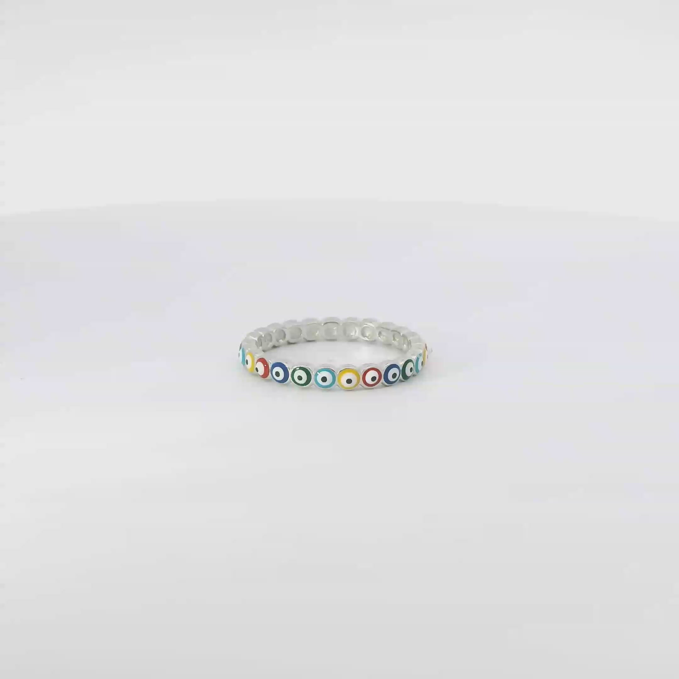 Multi-Colored Evil Eye ring