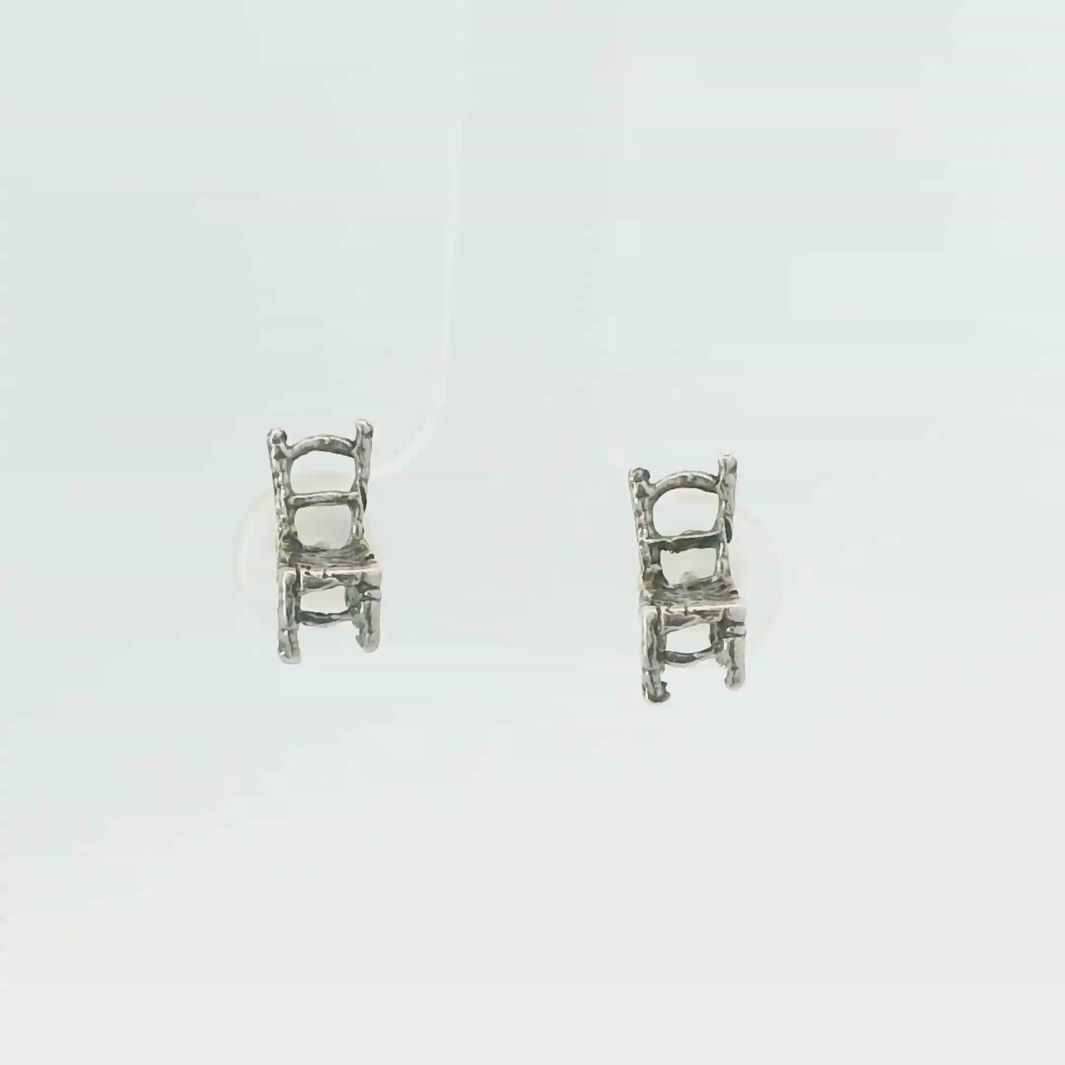 TINY CHAIR STERLING SILVER EARRINGS
