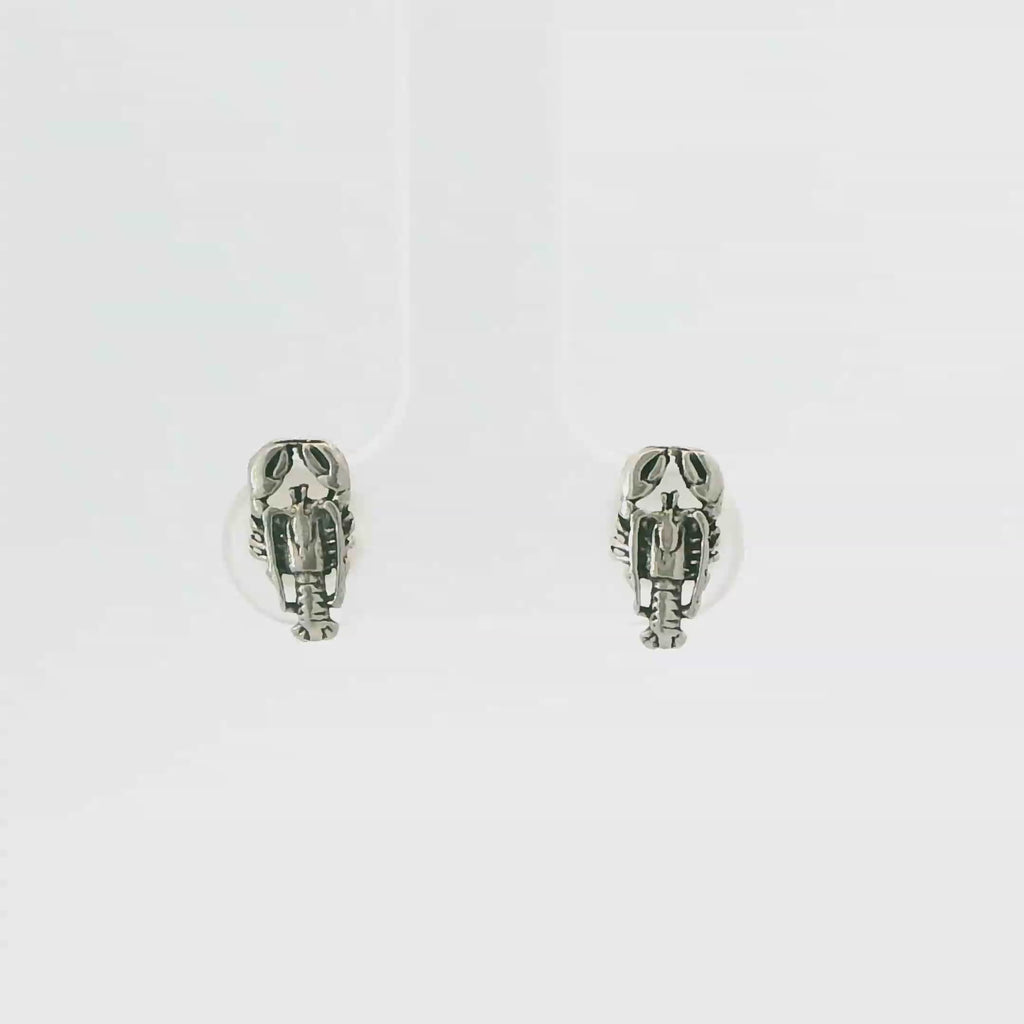 TINY LOBSTER STERLING SILVER EARRINGS