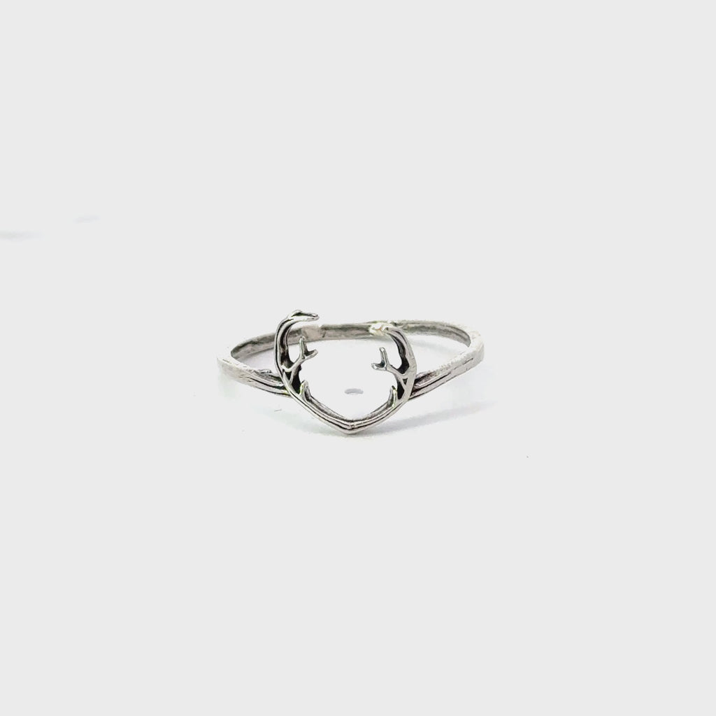 Sterling silver antler ring