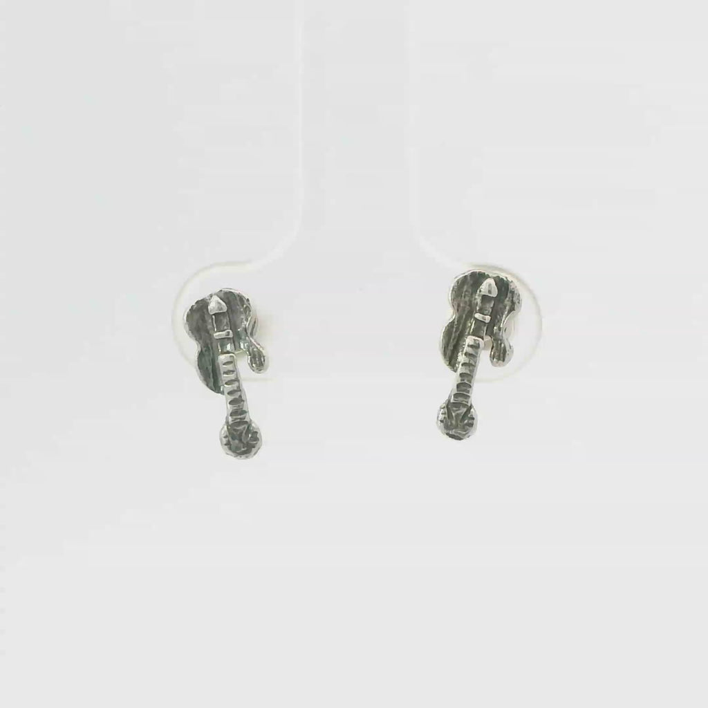TINY GUITAR STERLING SILVER EARRINGS