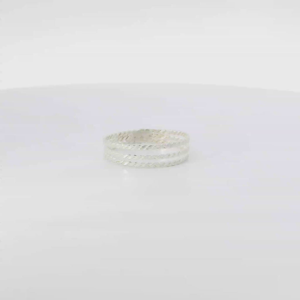 Sterling Silver ring with 3 braided bands