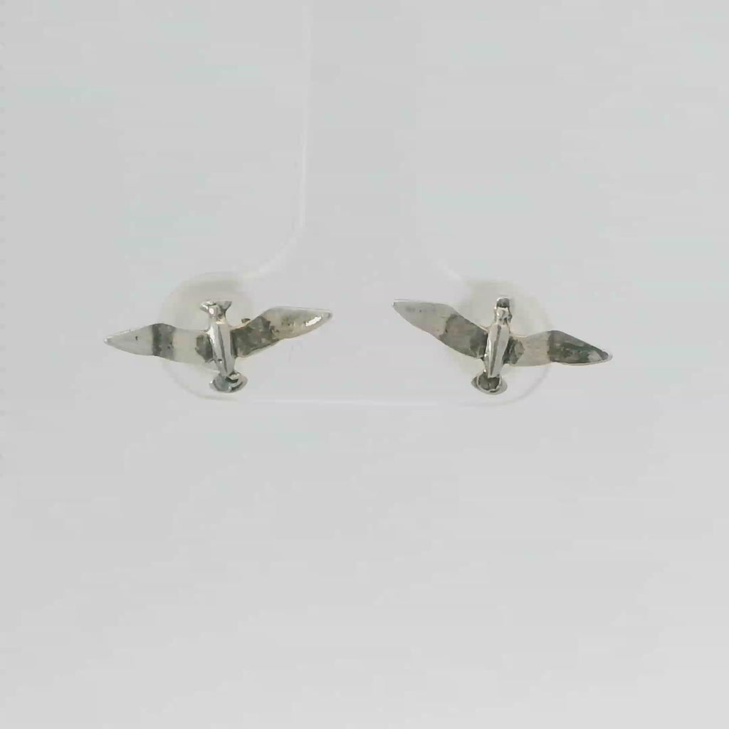 TINY SEAGULL STERLING SILVER EARRINGS