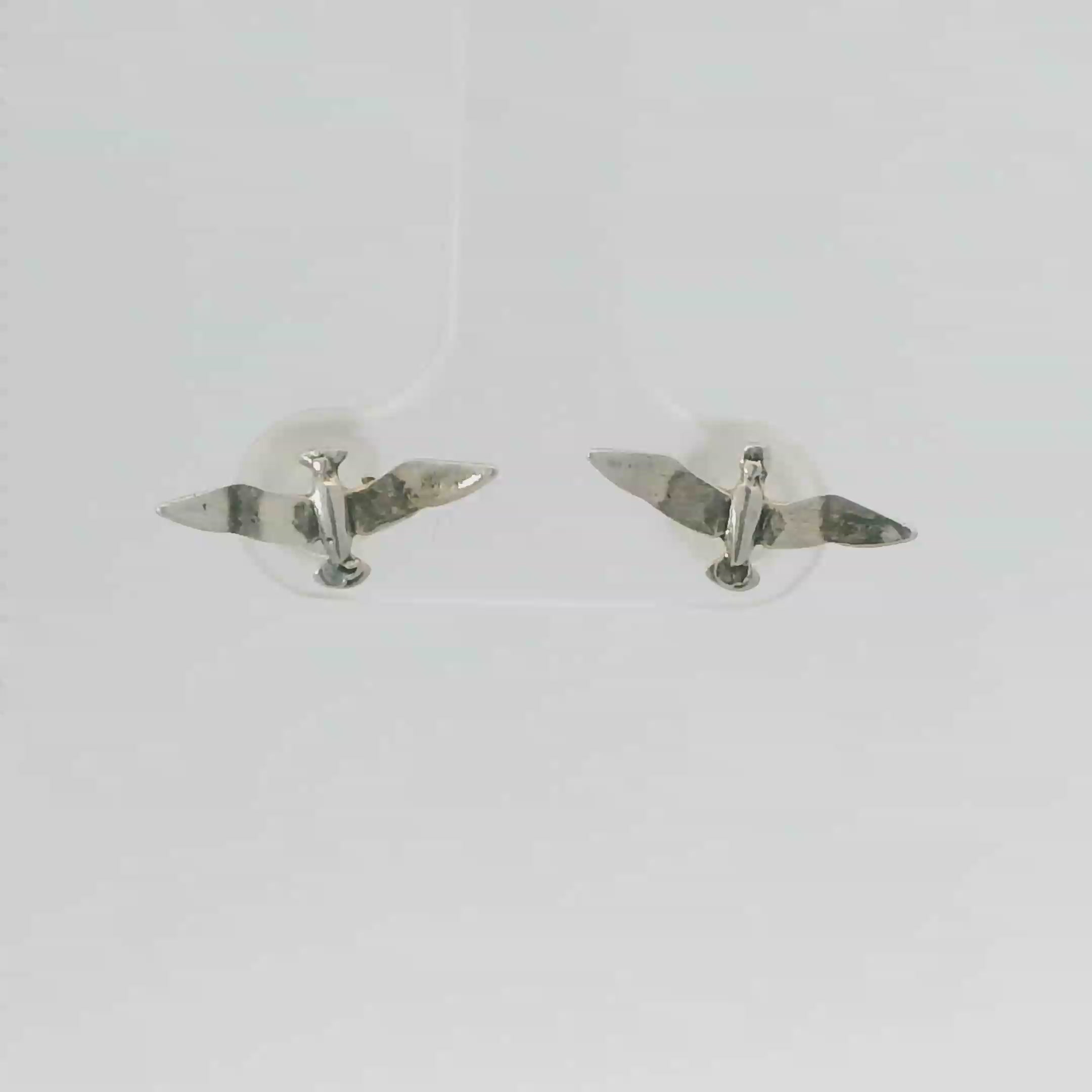TINY SEAGULL STERLING SILVER EARRINGS