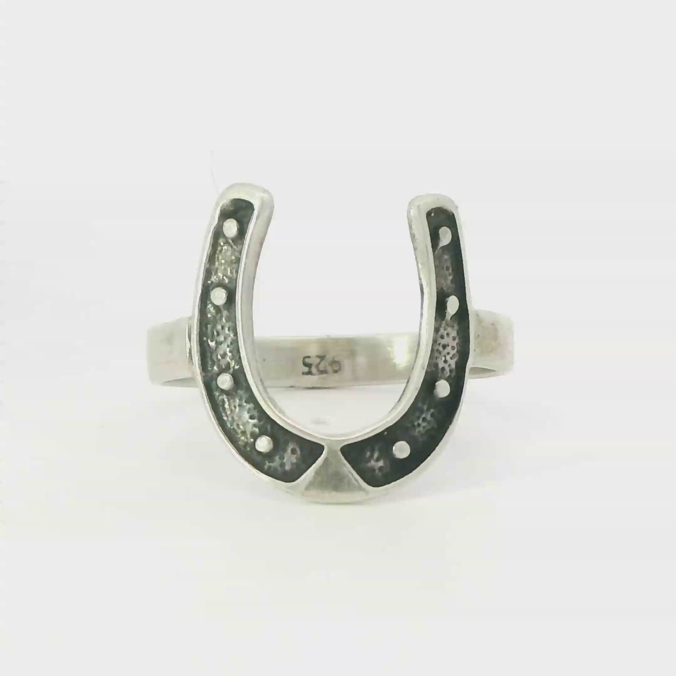 Sterling silver oxidized horsehoe ring