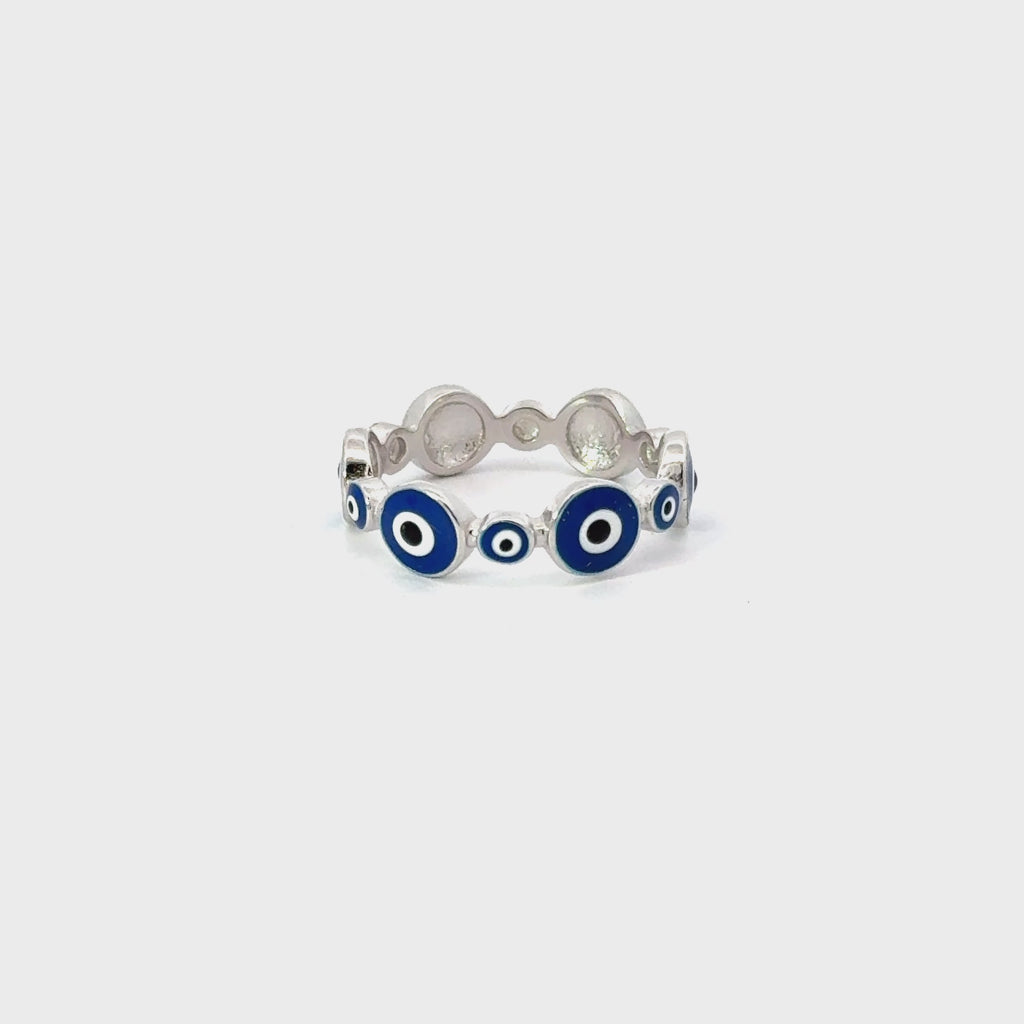 Dark Blue Evil Eye Ring
