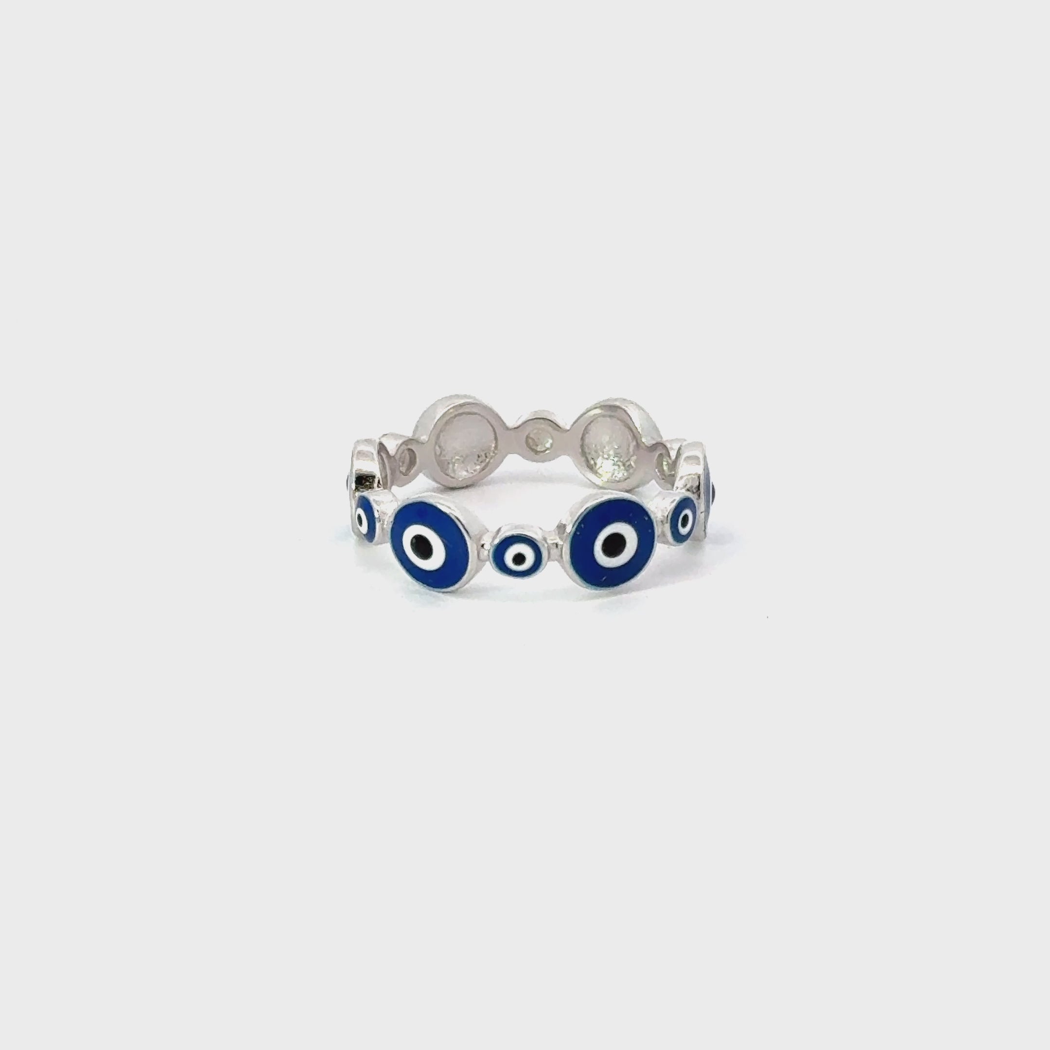 Dark Blue Evil Eye Ring