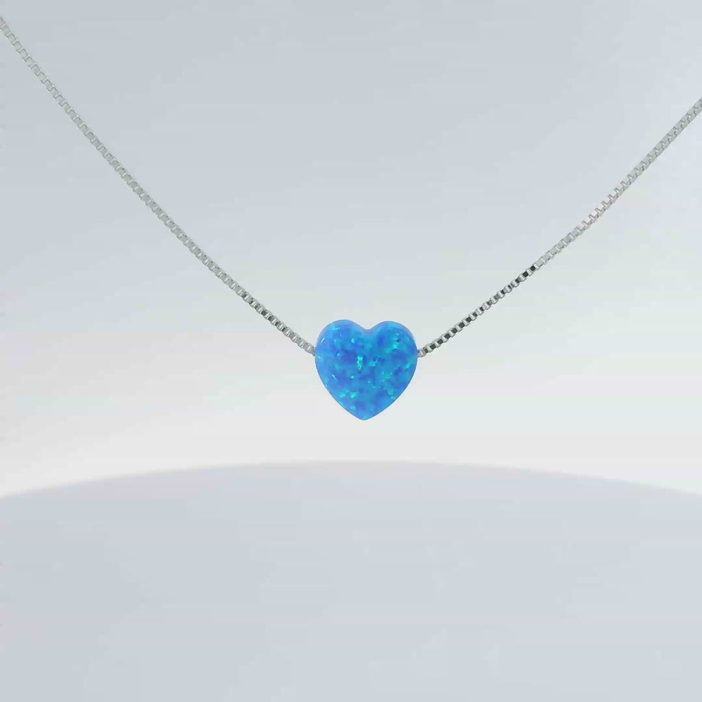 Sterling silver lap opal necklace (Heart)