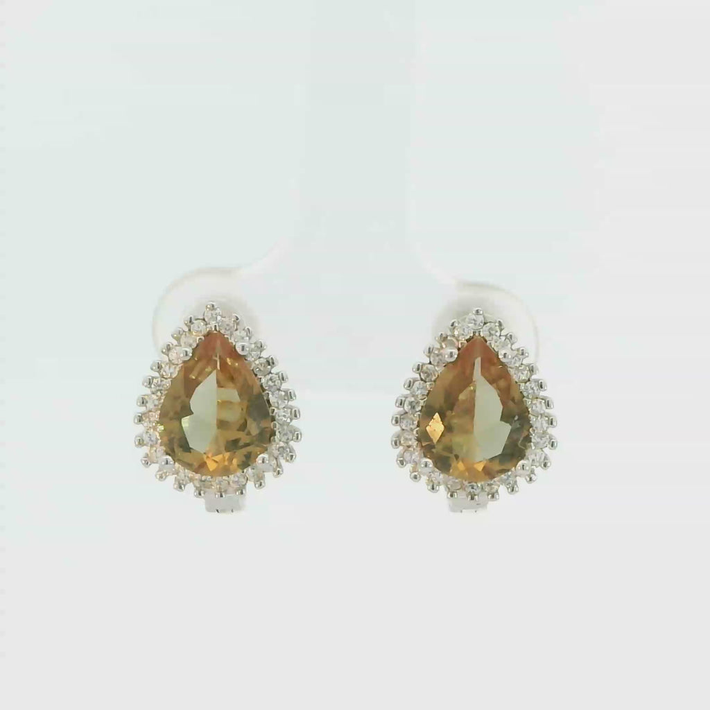 ZULTANITE COLOR CHANGING EARRINGS, CUBIC ZIRCONIA STERLING SILVER, (PEAR SHAPE)