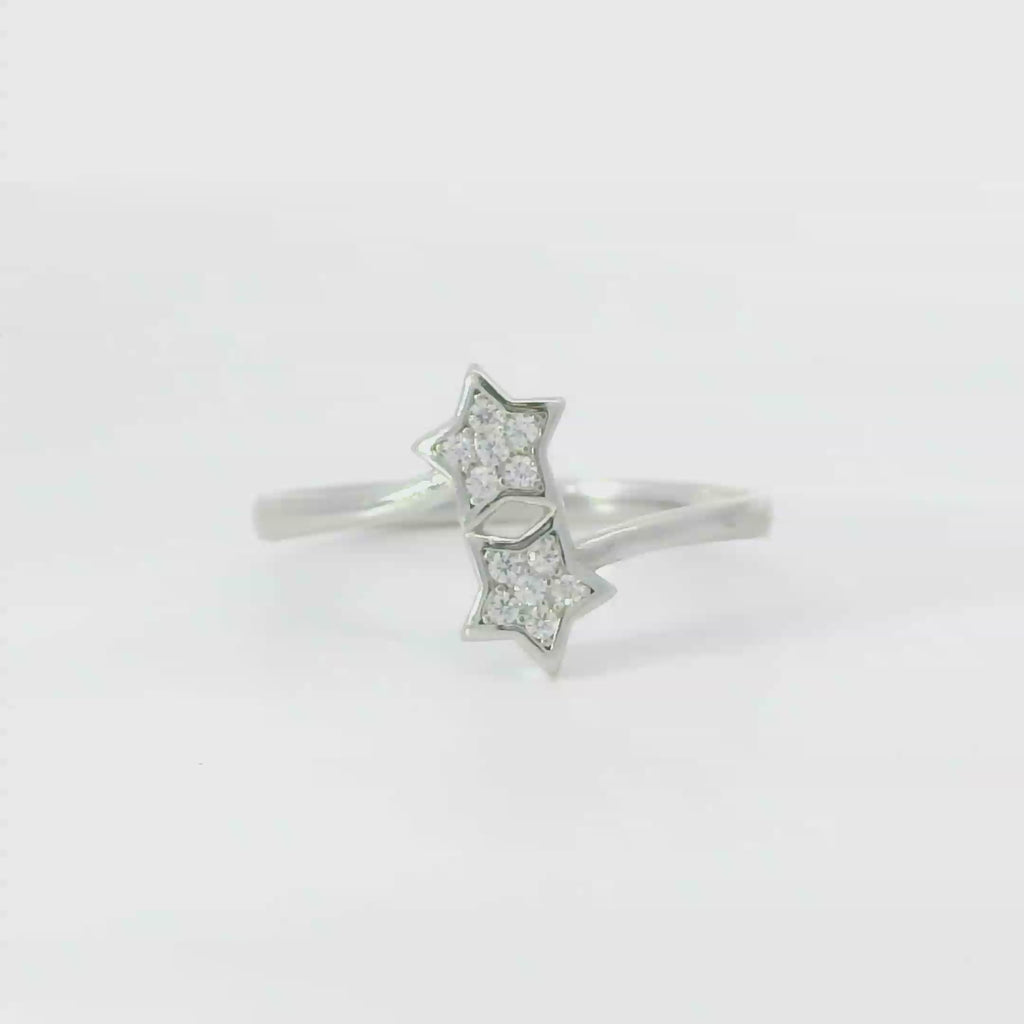 Sterling silver ring with cubic zirconia (Stars)