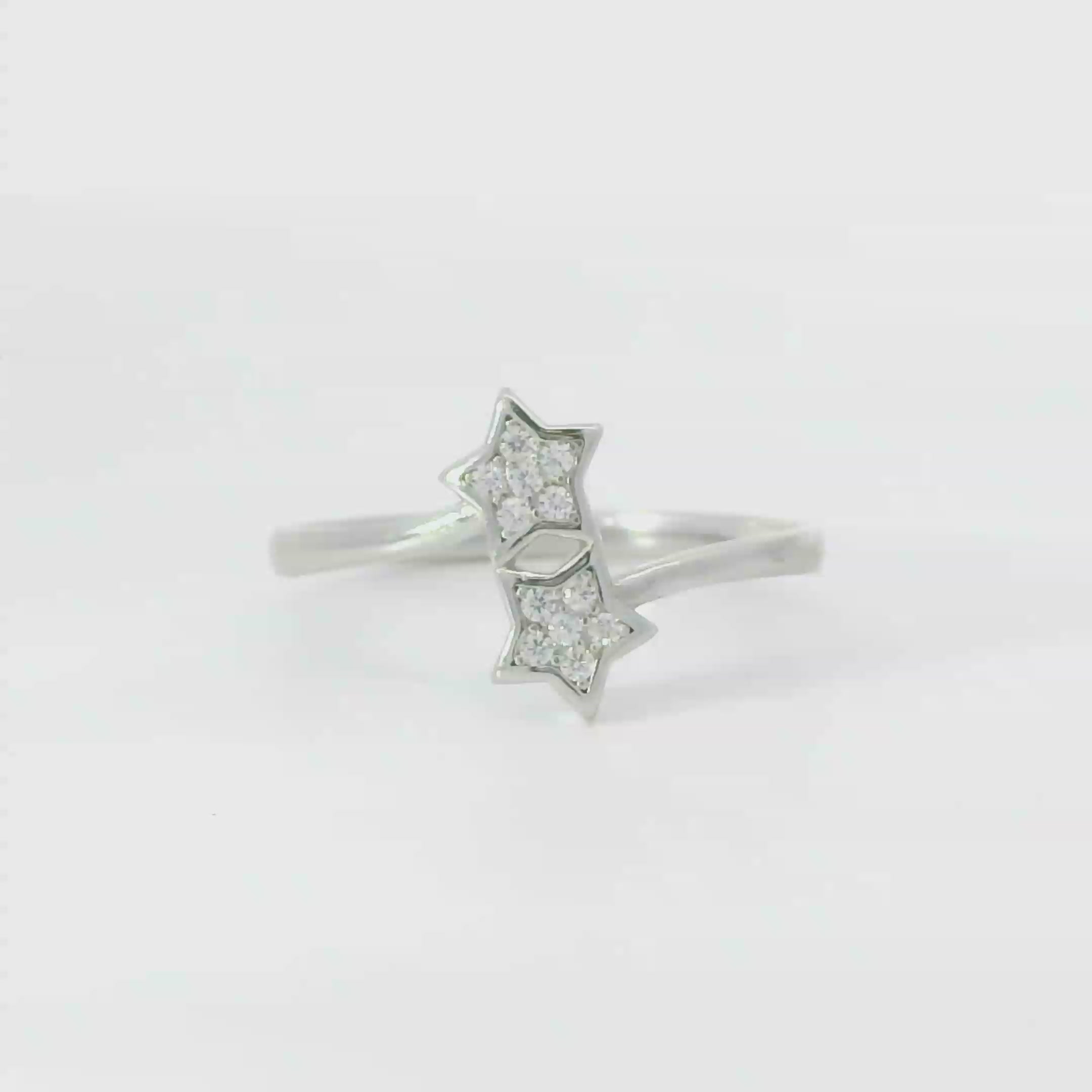 Sterling silver ring with cubic zirconia (Stars)