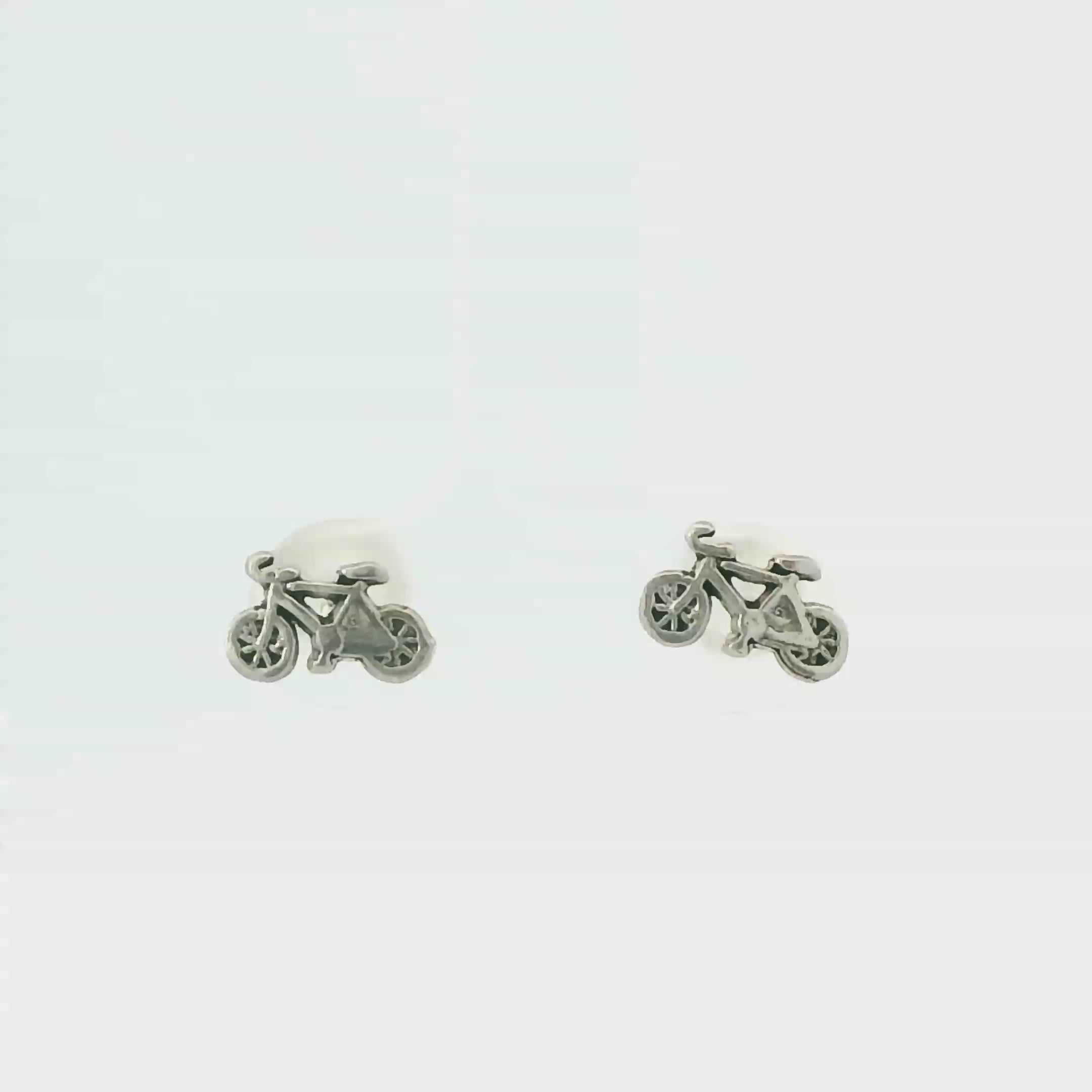 TINY BICYCLE STERLING SILVER EARRINGS