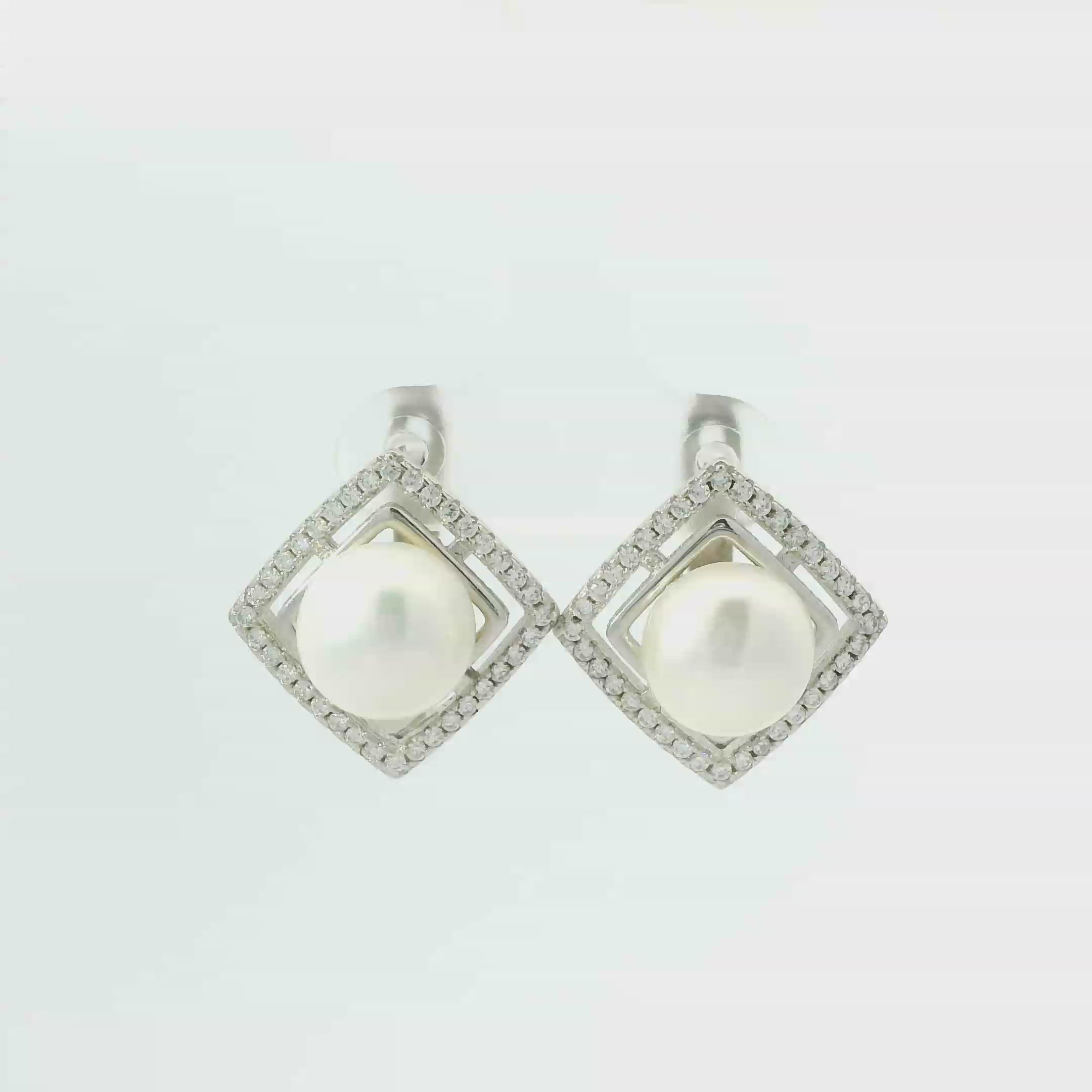 PEARL STERLING SILVER EARRINGS