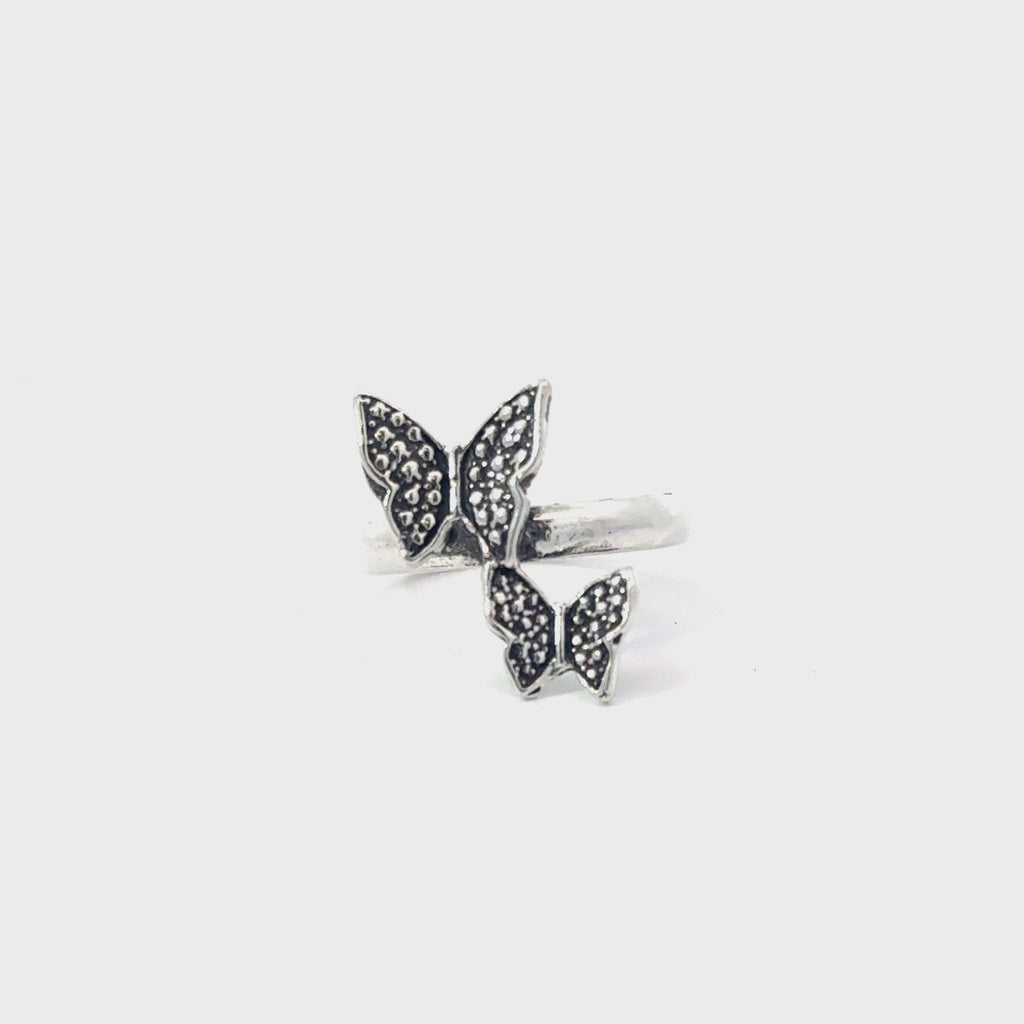 Sterling silver butterflies ring