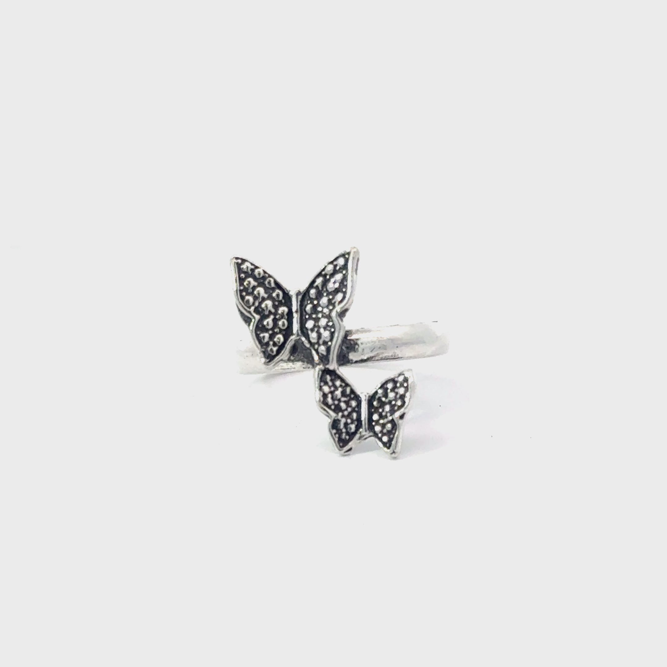 Sterling silver butterflies ring