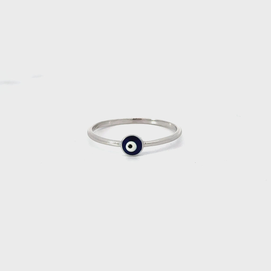 Dark Blue Evil Eye Ring