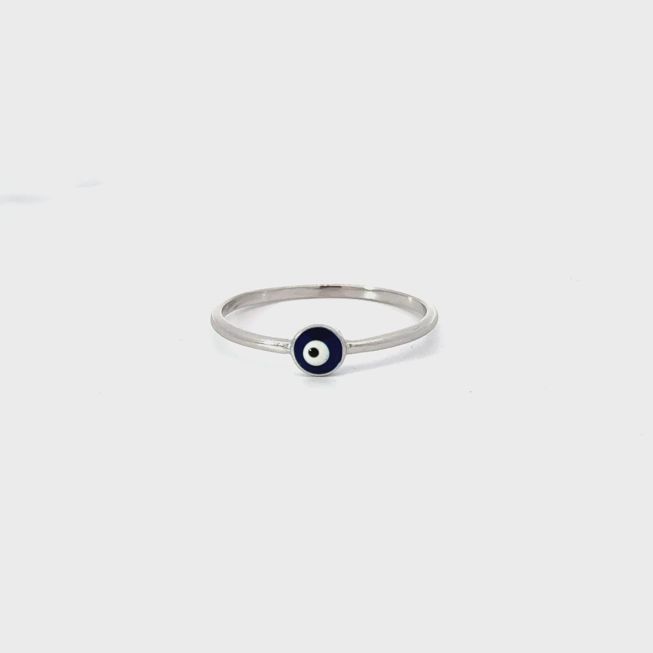 Dark Blue Evil Eye Ring