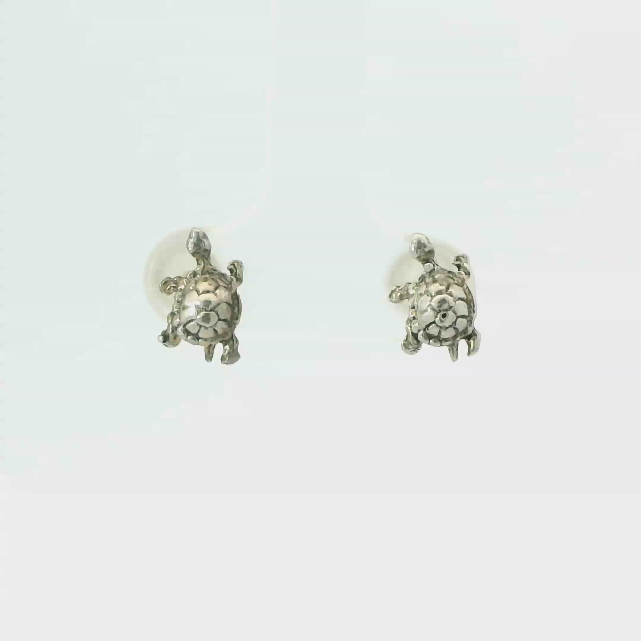 TINY TURTLE STERLING SILVER EARRINGS