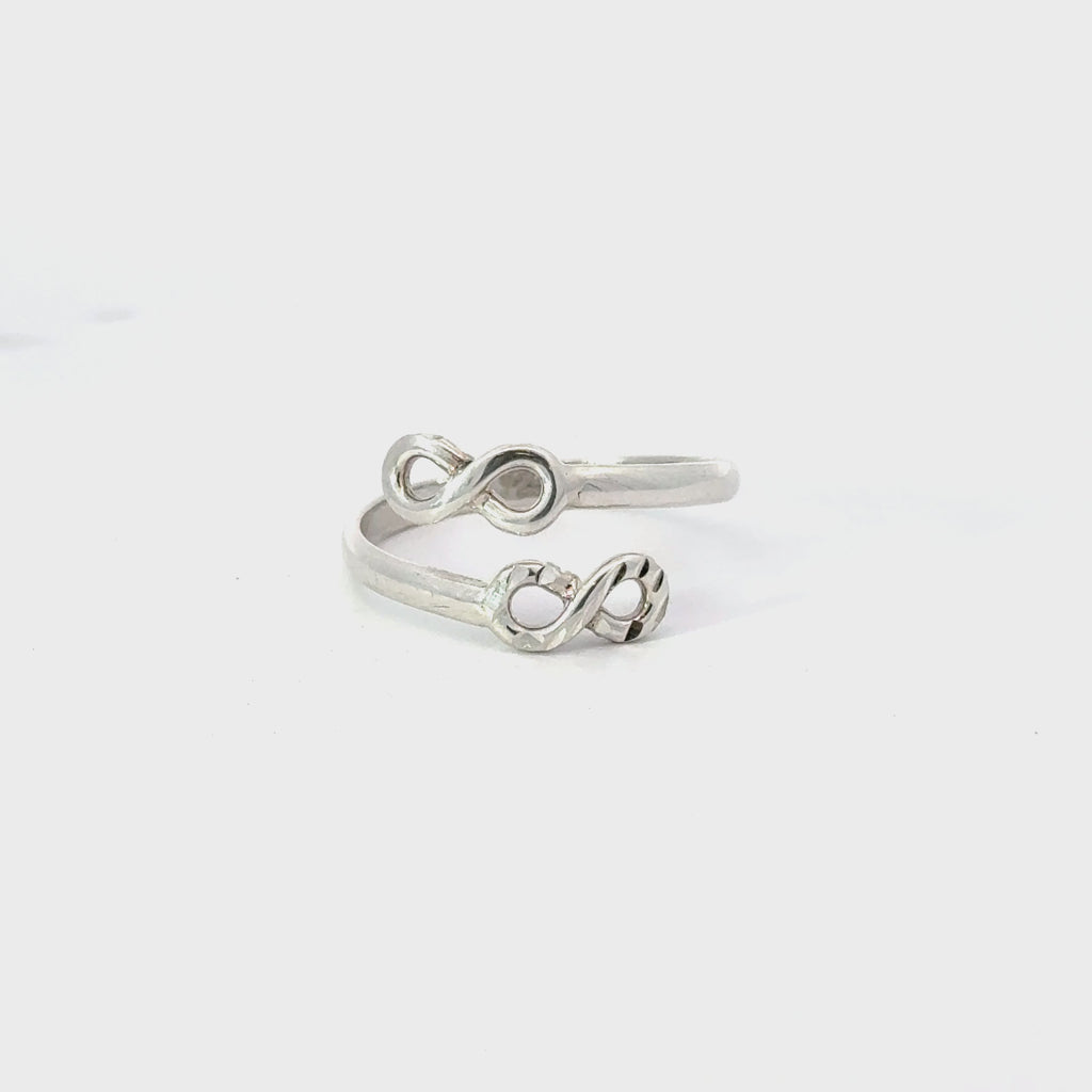 DOUBLE INFINITY STERLING SILVER RING