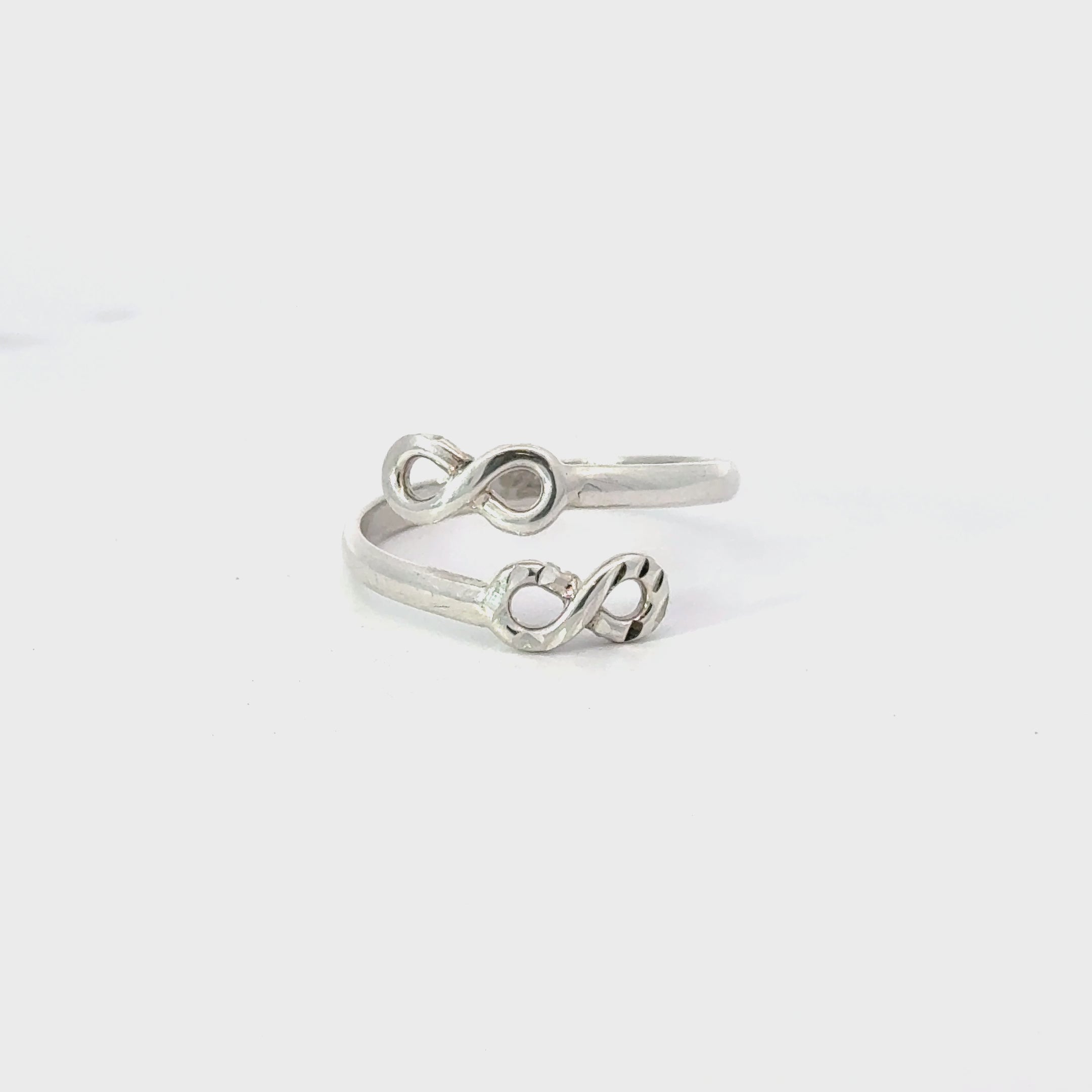 DOUBLE INFINITY STERLING SILVER RING