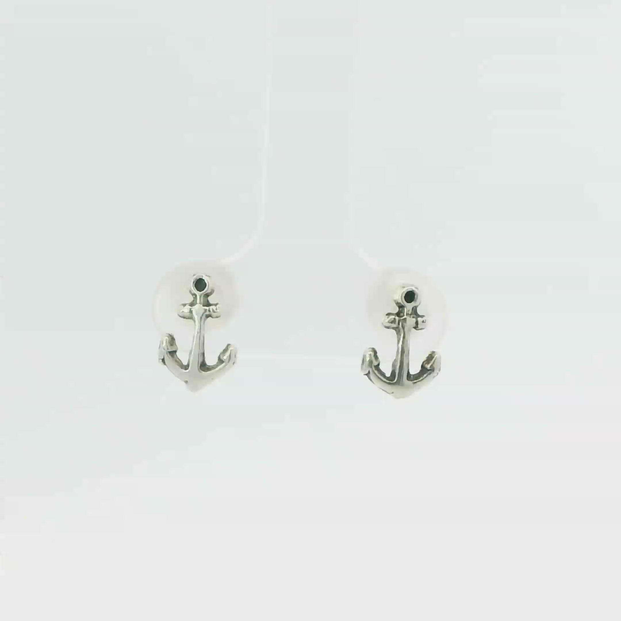 TINY ANCHOR STERLING SILVER EARRINGS