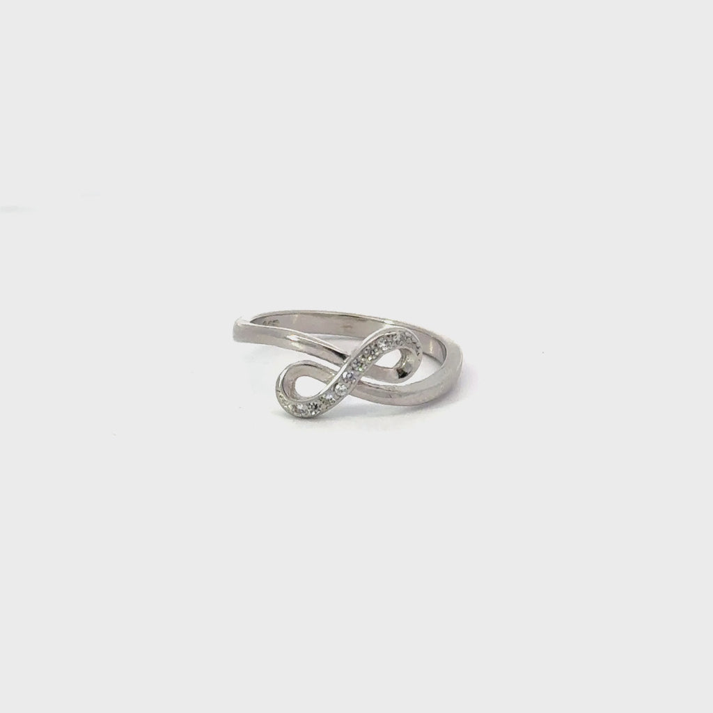 INFINITY WHITE CUBIC ZIRCONIA STERLING SILVER RING