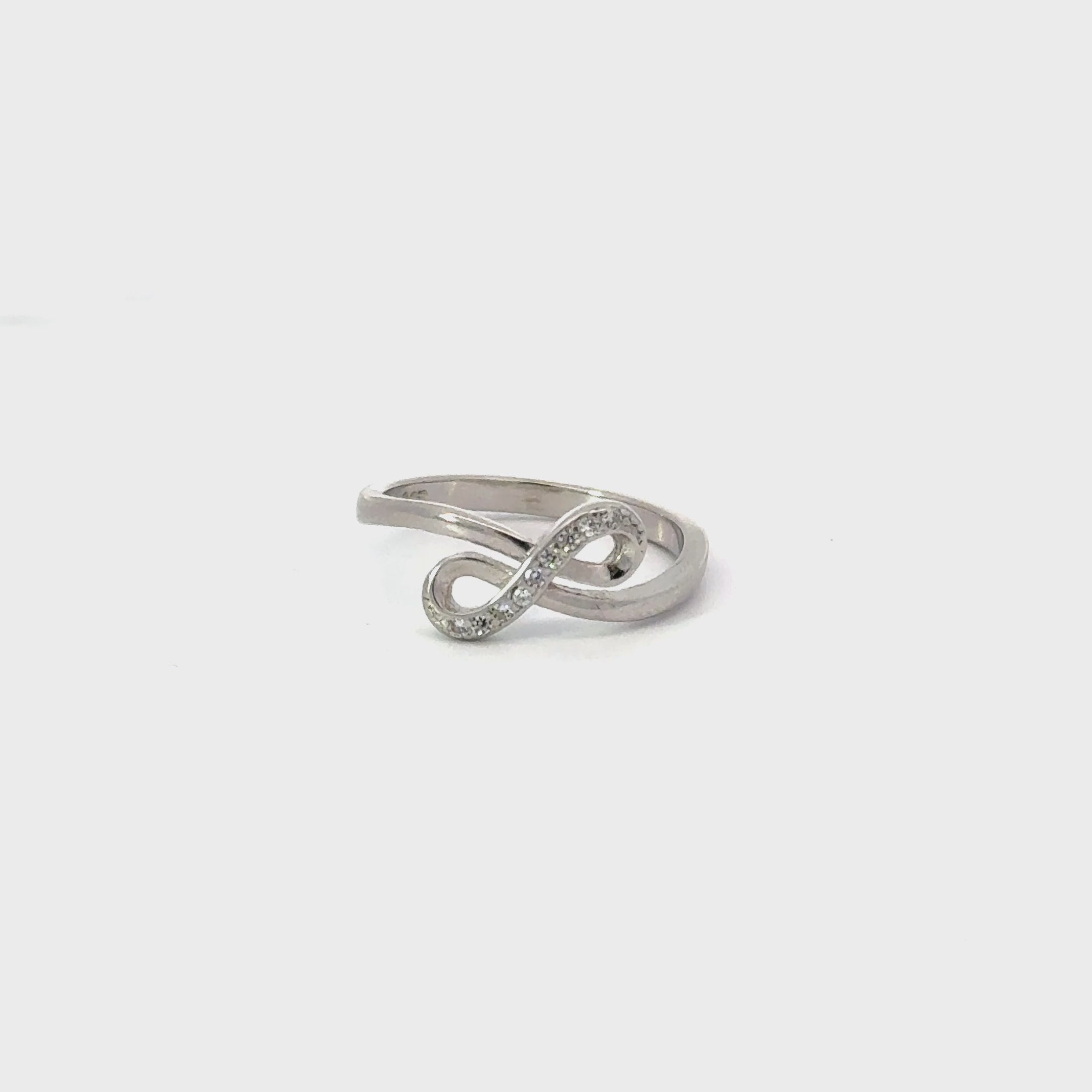 INFINITY WHITE CUBIC ZIRCONIA STERLING SILVER RING