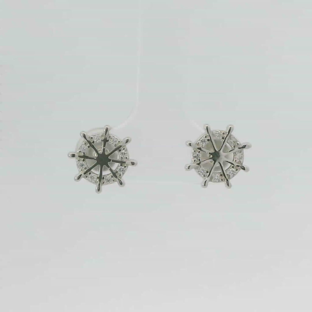WHITE CUBIC ZIRCONIA STERLING SILVER EARRINGS (HELM)